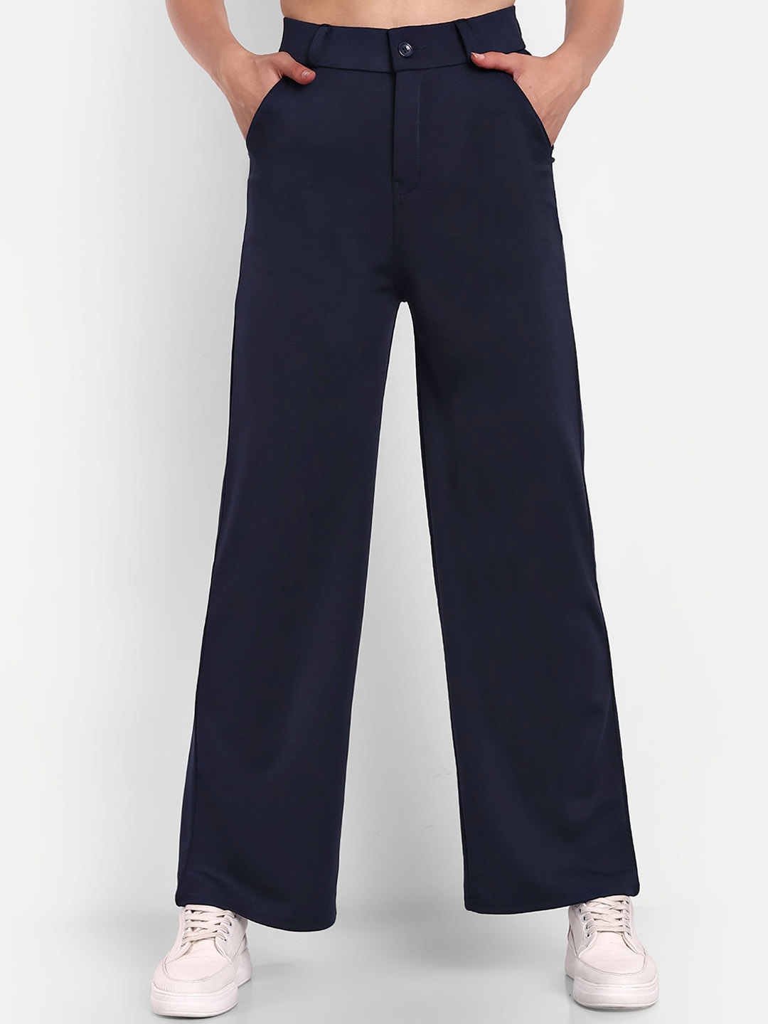 Next One Women Smart Loose Fit High-Rise Easy Wash Stretchable Parallel Trousers, Navy blue
Next One Women Smart Loose Fit High-Rise Easy Wash Stretchable Parallel Trousers, Navy blue