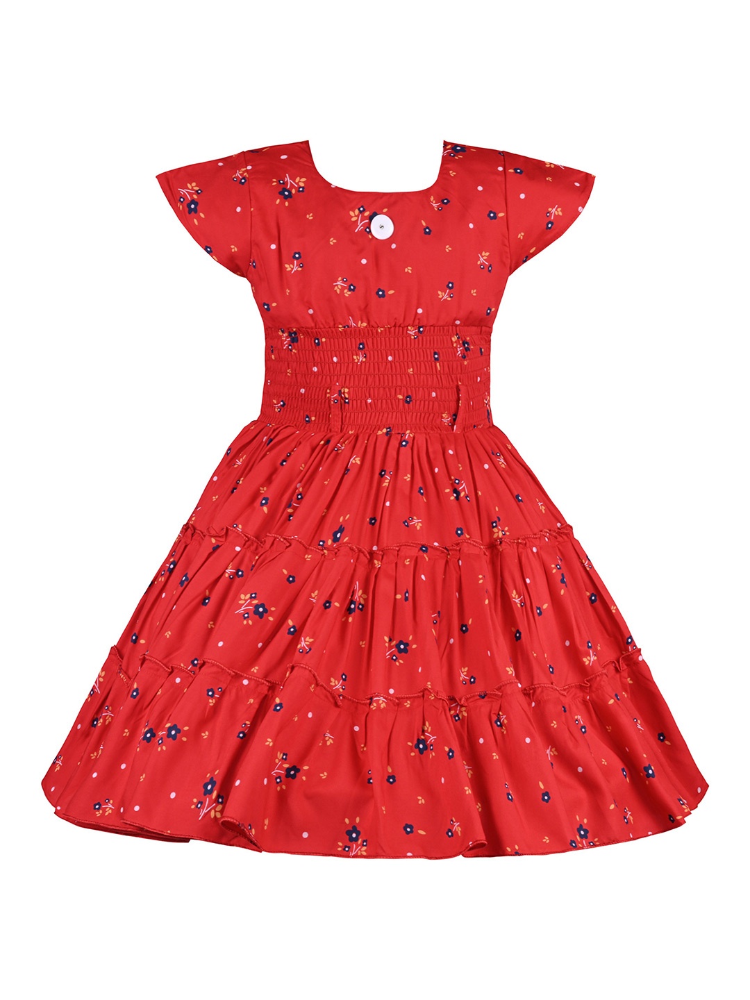 Wish Karo Girls Floral Printed Cap Sleeves Smocked Tiered Satin Fit and Flare Dress, Red
Wish Karo Girls Floral Printed Cap Sleeves Smocked Tiered Satin Fit and Flare Dress, Red