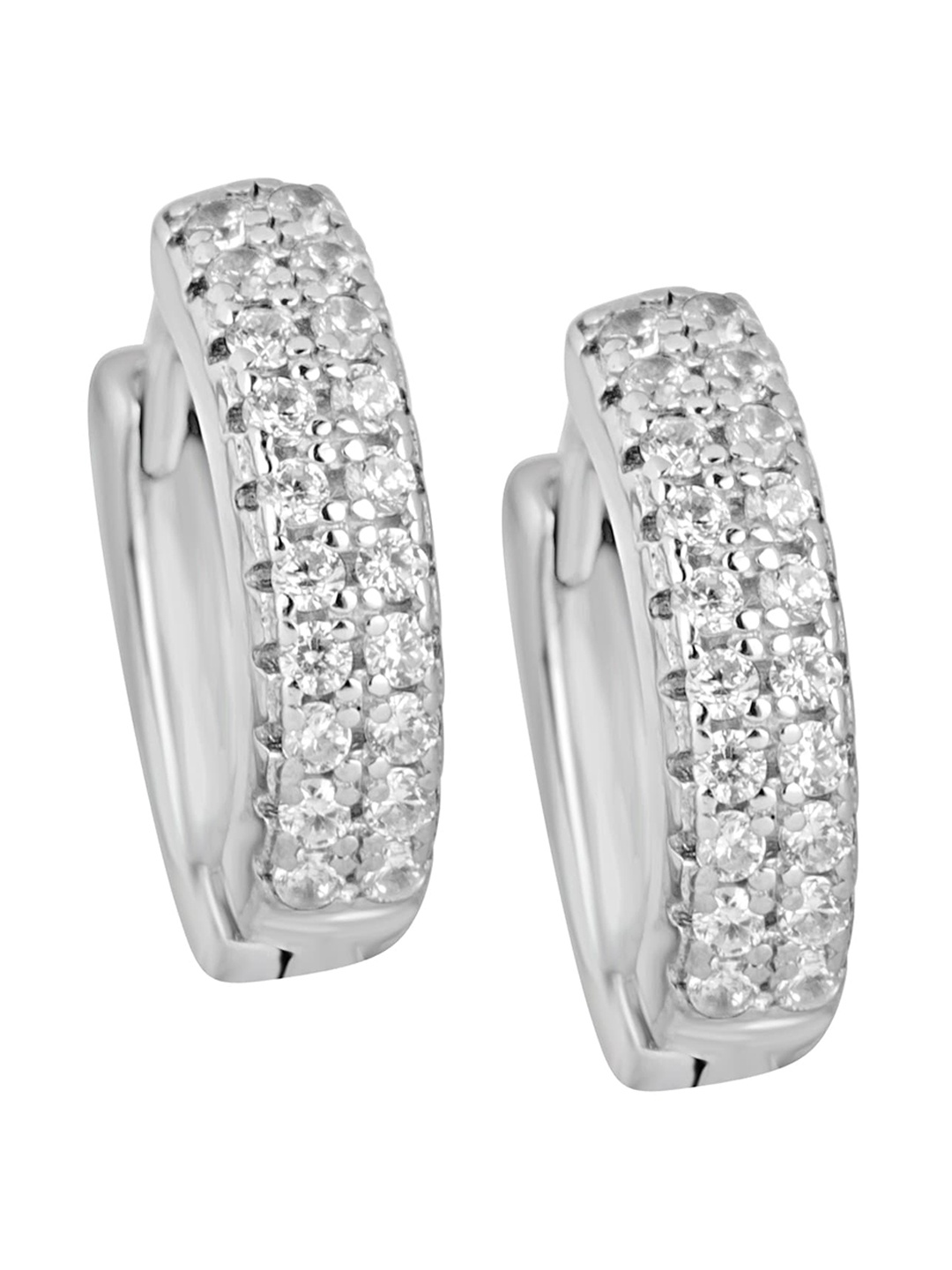925 SILLER Rhodium-Plated Zircon Studded 925 Pure Silver Contemporary Hoop Earrings
925 SILLER Rhodium-Plated Zircon Studded 925 Pure Silver Contemporary Hoop Earrings