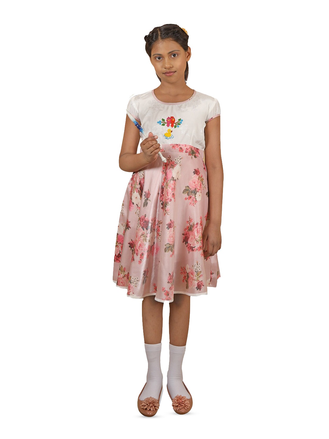 BAESD Girls Floral Print Cotton Round Neck Opaque Fit & Flare Dress With Belt, White
BAESD Girls Floral Print Cotton Round Neck Opaque Fit & Flare Dress With Belt, White