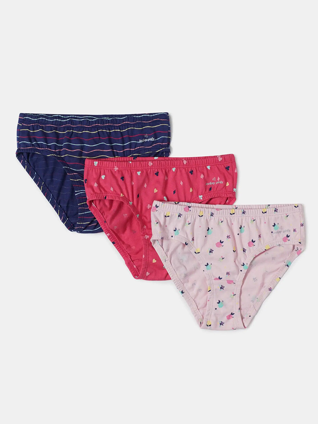 Jockey Girls Pack Of 3 Striped Low-Rise Cotton Briefs With Ultrasoft Waistband, Assorted
Jockey Girls Pack Of 3 Striped Low-Rise Cotton Briefs With Ultrasoft Waistband, Assorted