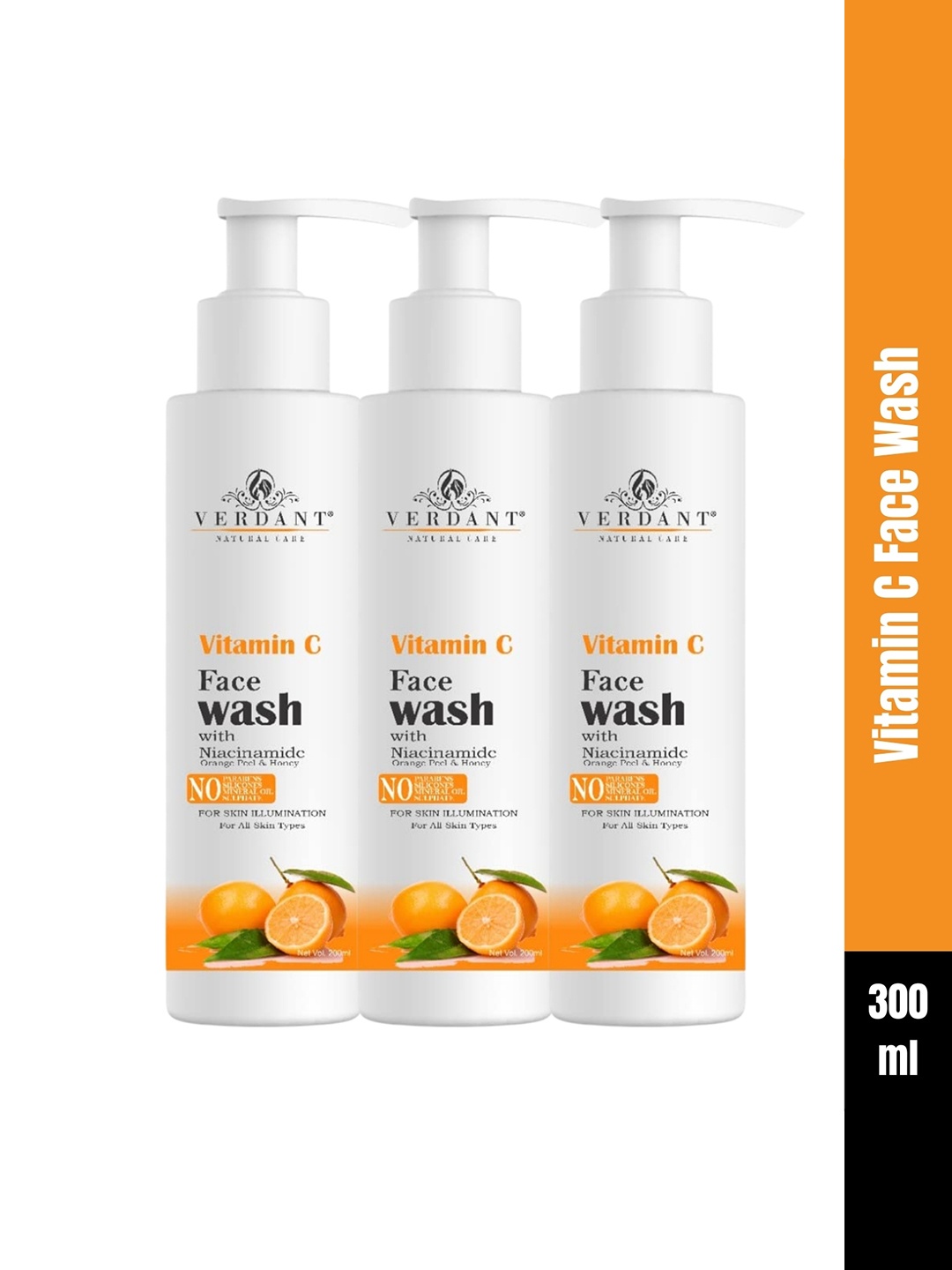 Verdant Natural Care Set Of 3 Vitamin C Face Wash For Skin Illumination - 100ml Each, White
Verdant Natural Care Set Of 3 Vitamin C Face Wash For Skin Illumination - 100ml Each, White