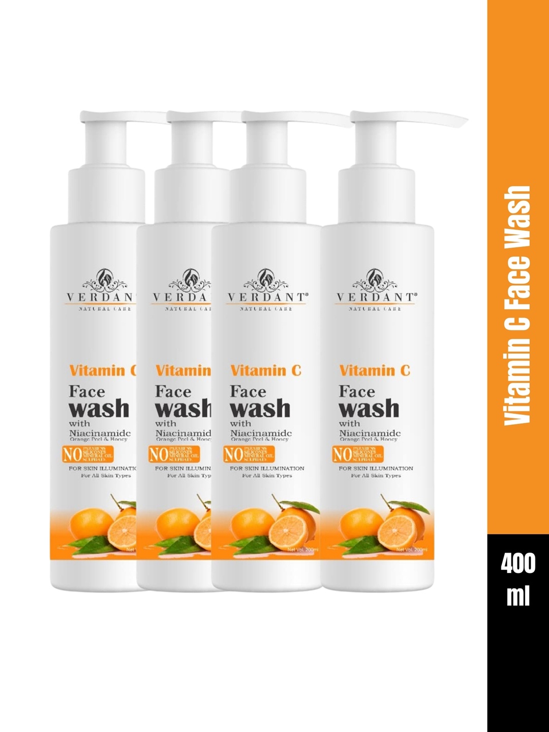 Verdant Natural Care Set of 4 Vitamin C Face Wash with Niacinamide & Honey - 100 ml each, White
Verdant Natural Care Set of 4 Vitamin C Face Wash with Niacinamide & Honey - 100 ml each, White