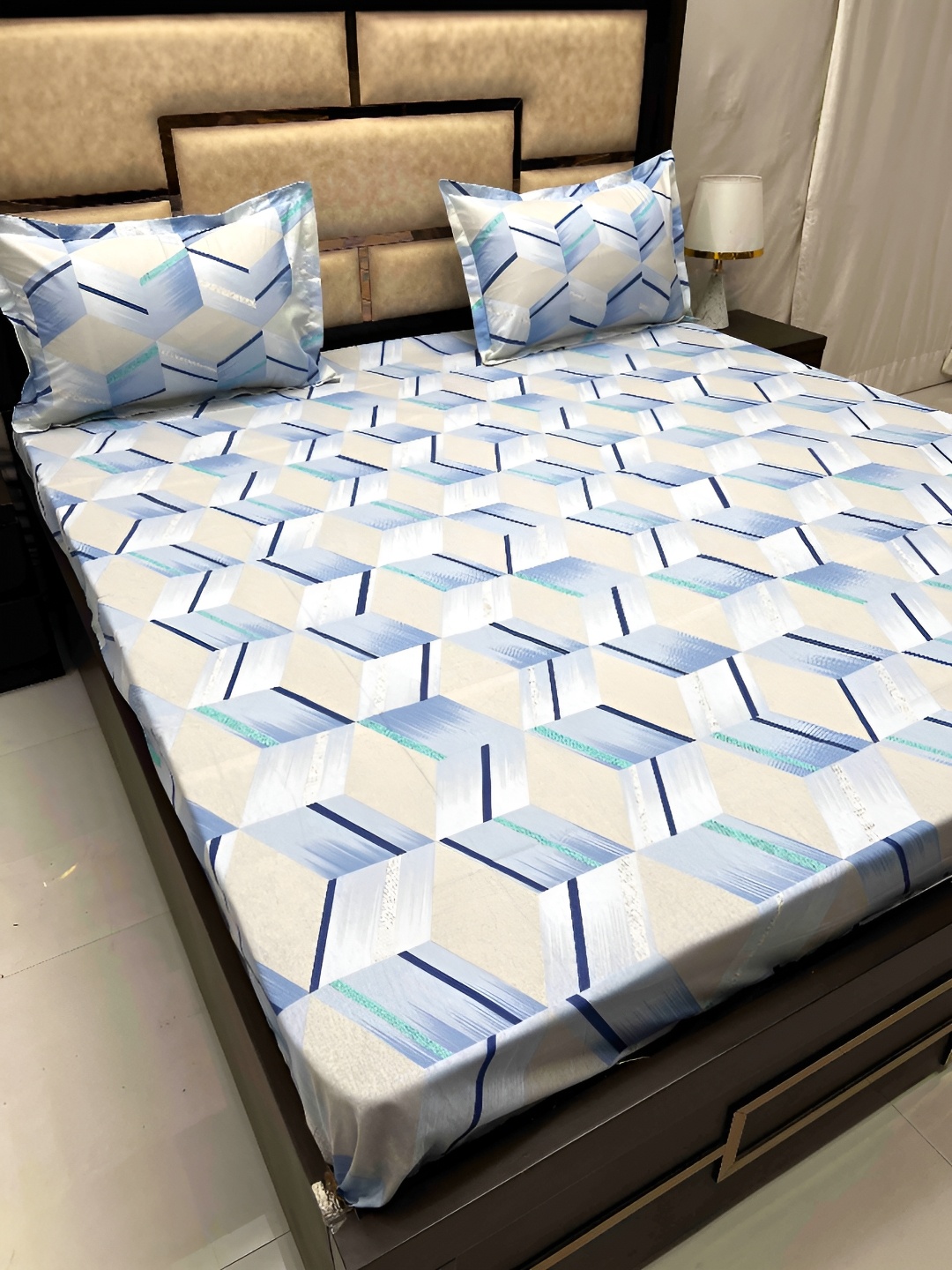 Pure Decor Blue & Grey Abstract Pure Cotton 300 TC Queen Bedsheet With 2 Pillow Covers
Pure Decor Blue & Grey Abstract Pure Cotton 300 TC Queen Bedsheet With 2 Pillow Covers