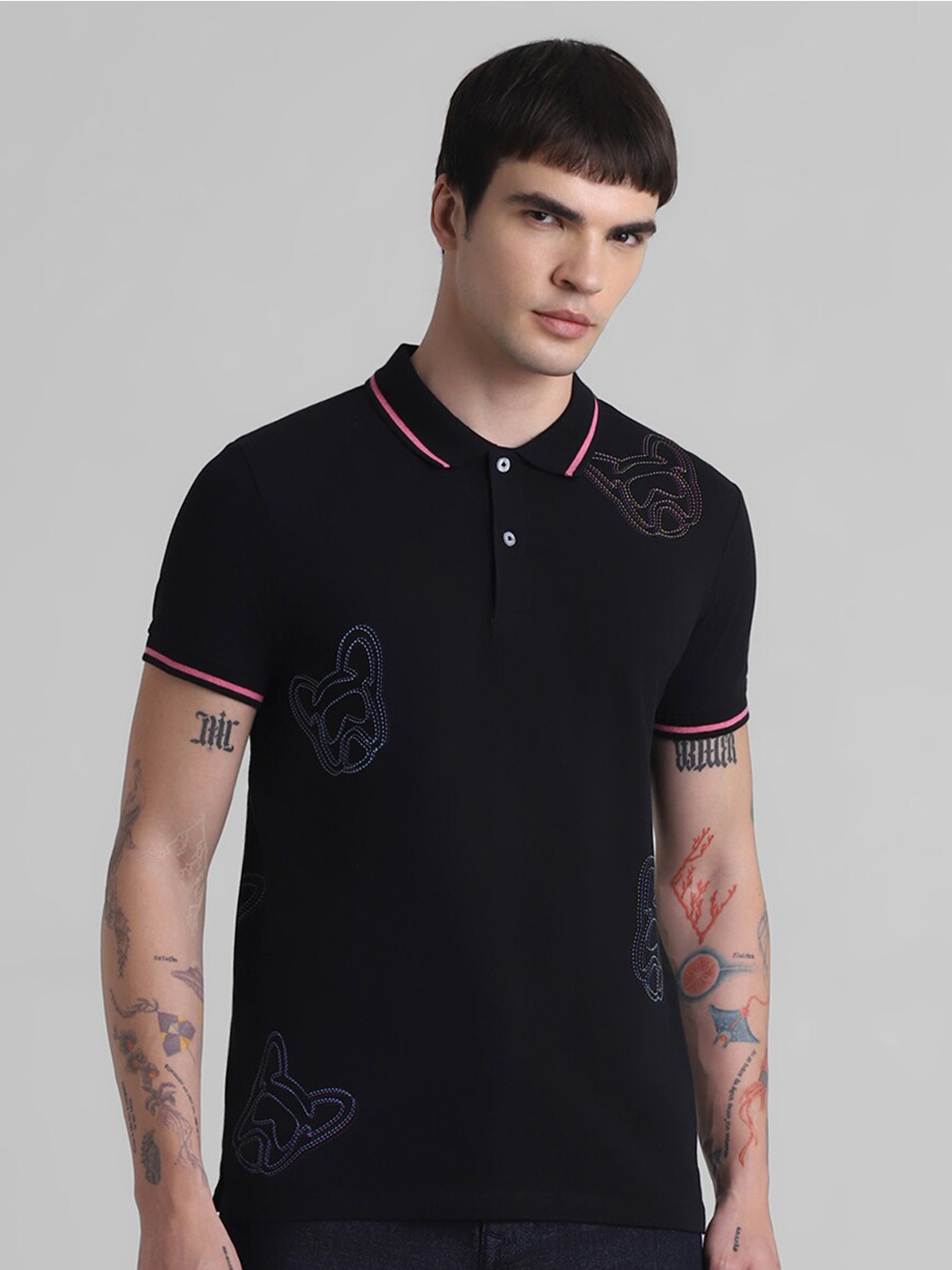 Jack & Jones Conversational Printed Polo Collar Pure Cotton Slim Fit T-shirt, Black
Jack & Jones Conversational Printed Polo Collar Pure Cotton Slim Fit T-shirt, Black