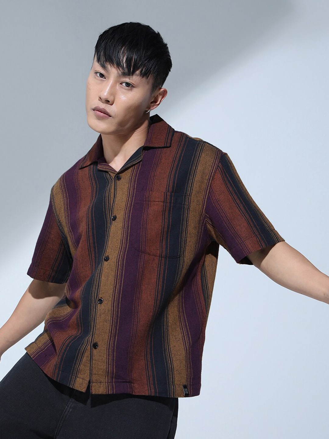 Hubberholme Relaxed Oversized Tartan Striped Cuban Collar Cotton Casual Shirt, Purple
Hubberholme Relaxed Oversized Tartan Striped Cuban Collar Cotton Casual Shirt, Purple