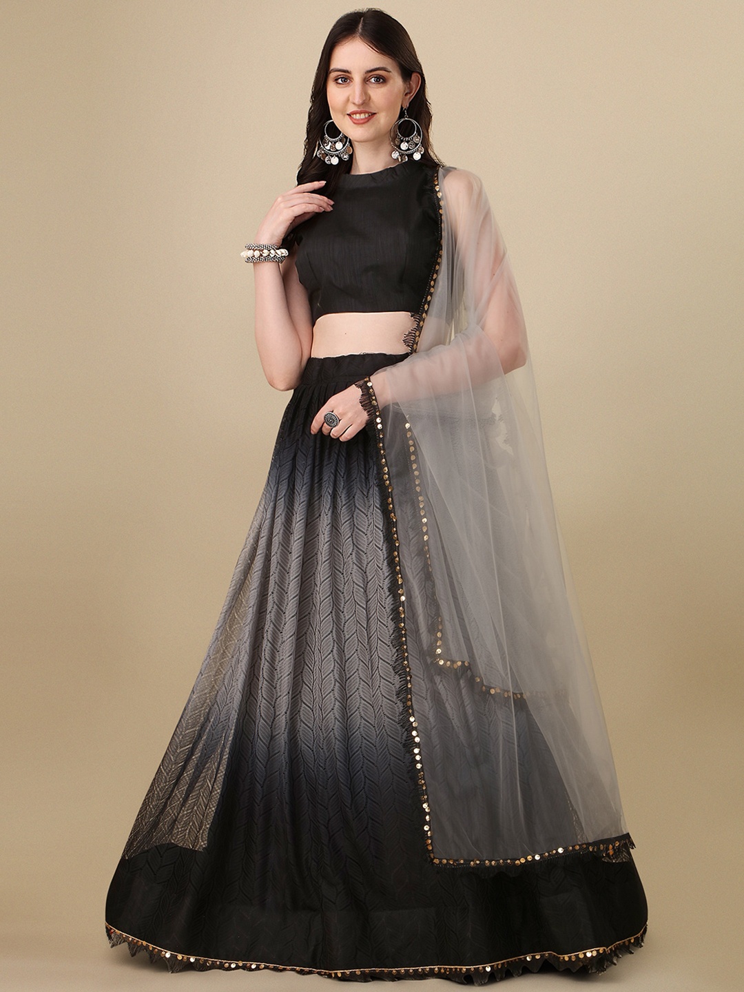 Bhavyam Floral Printed Semi-Stitched Lehenga & Unstitched Blouse With Dupatta, Black
Bhavyam Floral Printed Semi-Stitched Lehenga & Unstitched Blouse With Dupatta, Black