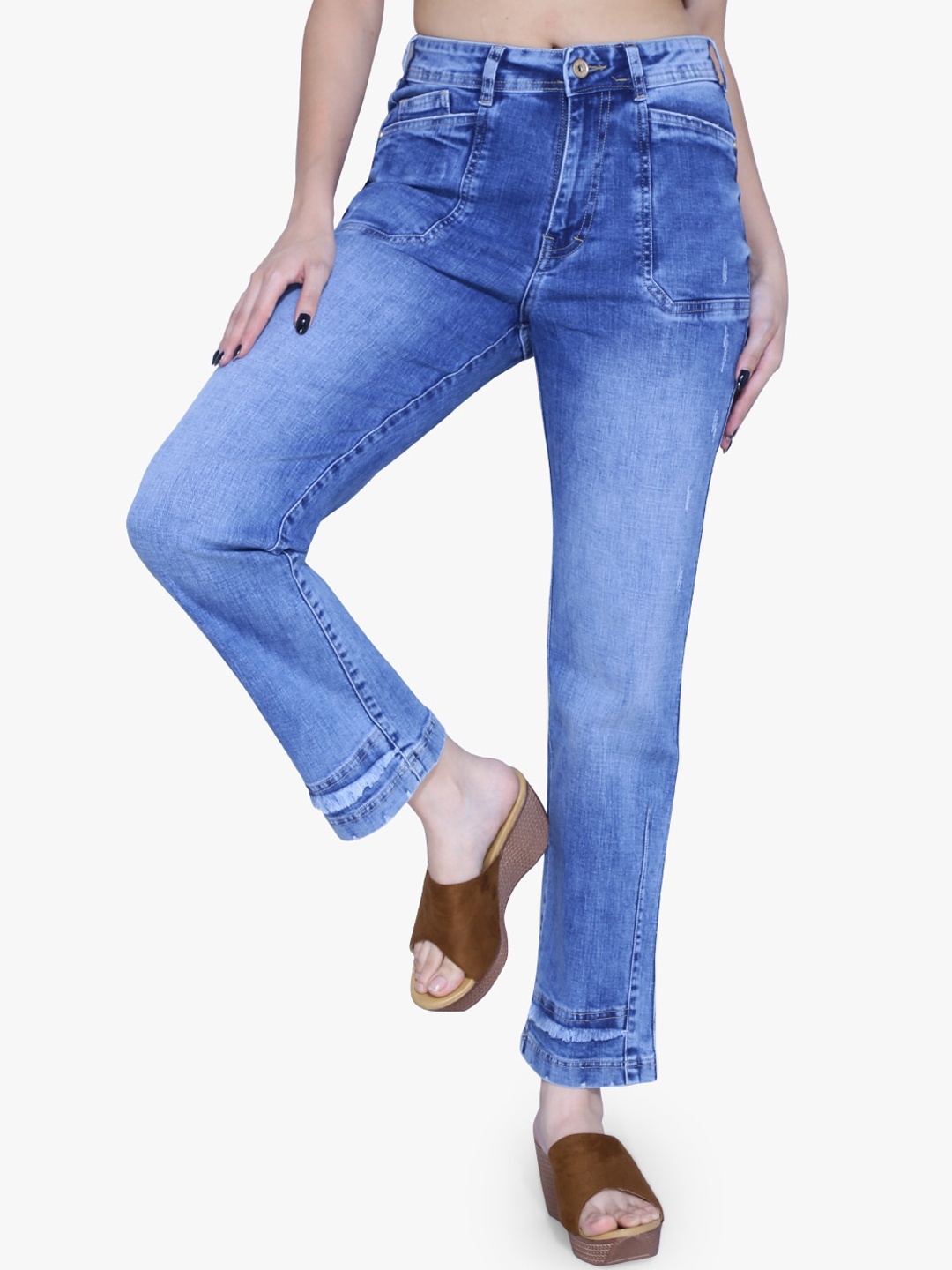 FCK-3 Women Comfort Wide Leg High-Rise Clean Look Heavy Fade Stretchable Jeans, Blue
FCK-3 Women Comfort Wide Leg High-Rise Clean Look Heavy Fade Stretchable Jeans, Blue