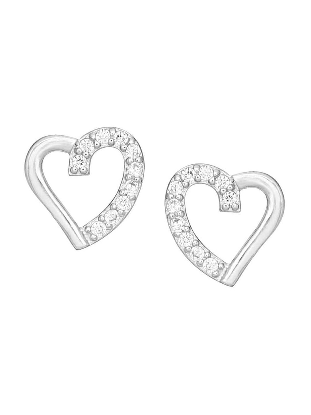 Abhooshan 92.5 Sterling Silver Cubic Zirconia-Studded Heart Shaped Stud Earrings
Abhooshan 92.5 Sterling Silver Cubic Zirconia-Studded Heart Shaped Stud Earrings