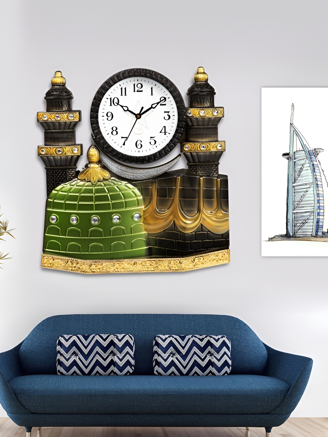 Attractionz Black Round Contemporary Wall Clock