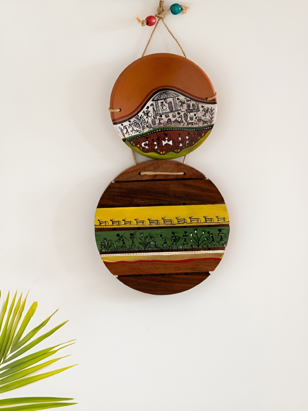 ExclusiveLane Brown & Green Warli Tales Painted Terracotta & Sheesham Wooden Wall Hanging
ExclusiveLane Brown & Green Warli Tales Painted Terracotta & Sheesham Wooden Wall Hanging
