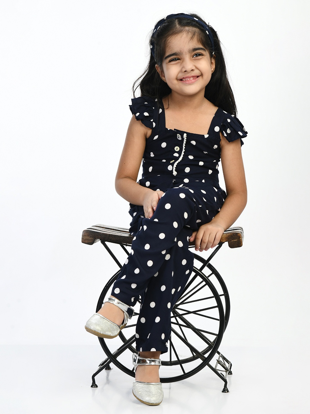BAESD Infant Girls Polka Dot Printed Square Neck Flutter Sleeves Jumpsuit, Navy blue
BAESD Infant Girls Polka Dot Printed Square Neck Flutter Sleeves Jumpsuit, Navy blue