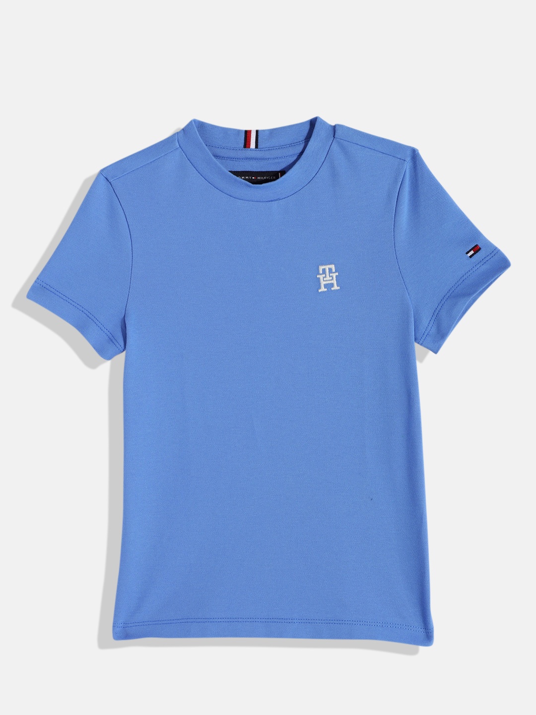 Tommy Hilfiger Boys Round Neck Indigo Knitted T-shirt With Brand Logo Embroidered Detail, Blue
Tommy Hilfiger Boys Round Neck Indigo Knitted T-shirt With Brand Logo Embroidered Detail, Blue