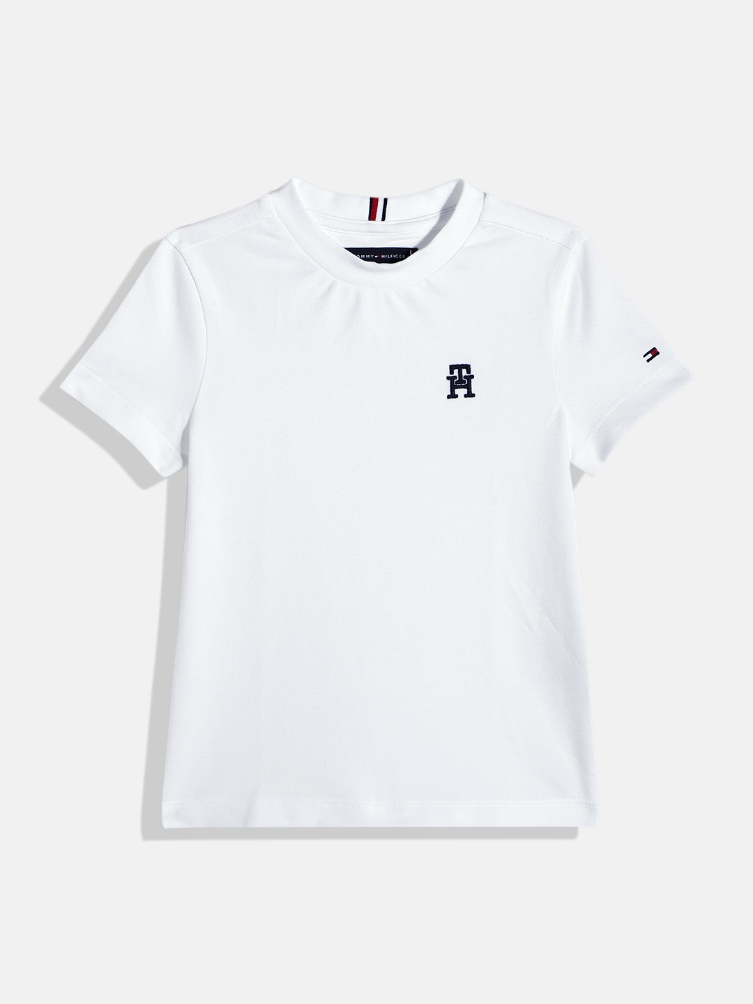 Tommy Hilfiger Boys Solid Round Neck Indigo T-shirt With Brand Logo Embroidered Detail, White
Tommy Hilfiger Boys Solid Round Neck Indigo T-shirt With Brand Logo Embroidered Detail, White