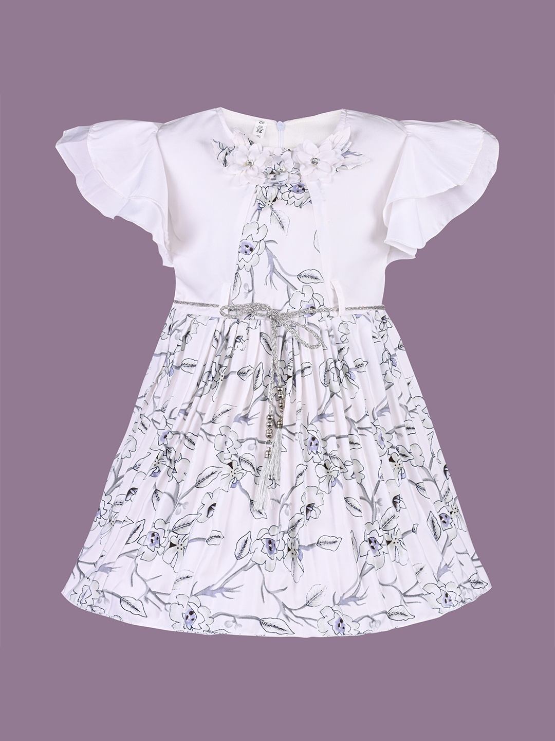 Wish Karo Girls Floral Printed Round Neck Flutter Sleeves Fit & Flare Dress, White
Wish Karo Girls Floral Printed Round Neck Flutter Sleeves Fit & Flare Dress, White