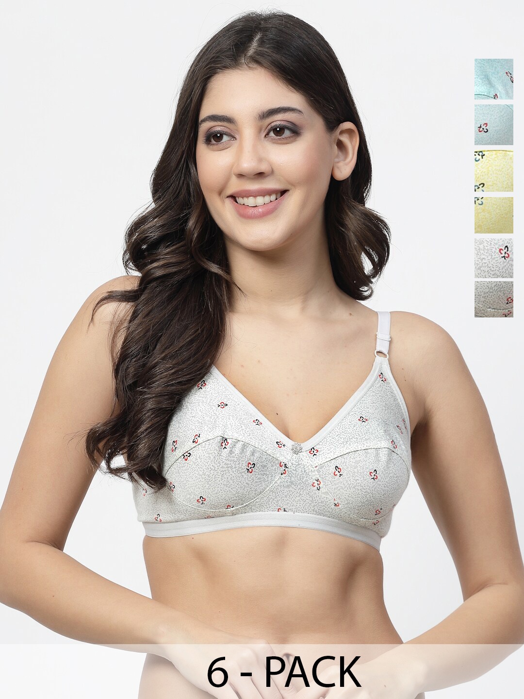Docare Pack of 6 Printed Full Coverage Non Padded Cotton Everyday Bra With All Day Comfort, Blue
Docare Pack of 6 Printed Full Coverage Non Padded Cotton Everyday Bra With All Day Comfort, Blue