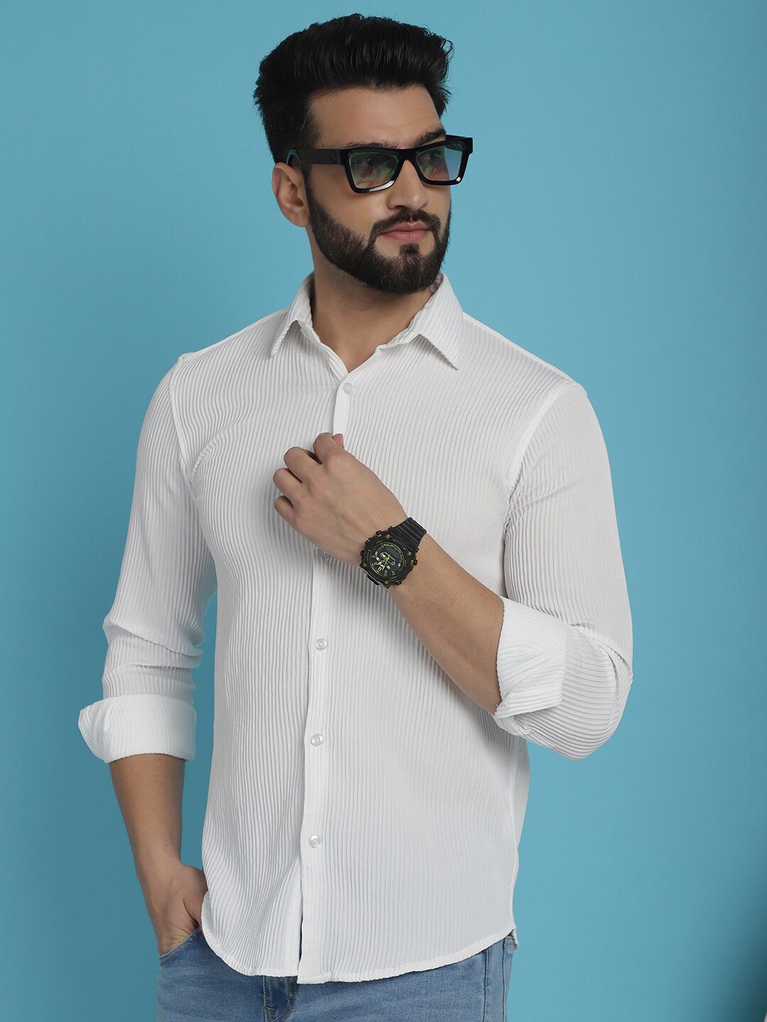 Indian Needle Men Classic Opaque Printed Regular Fit Wrinkle Free Casual Shirt, White
Indian Needle Men Classic Opaque Printed Regular Fit Wrinkle Free Casual Shirt, White