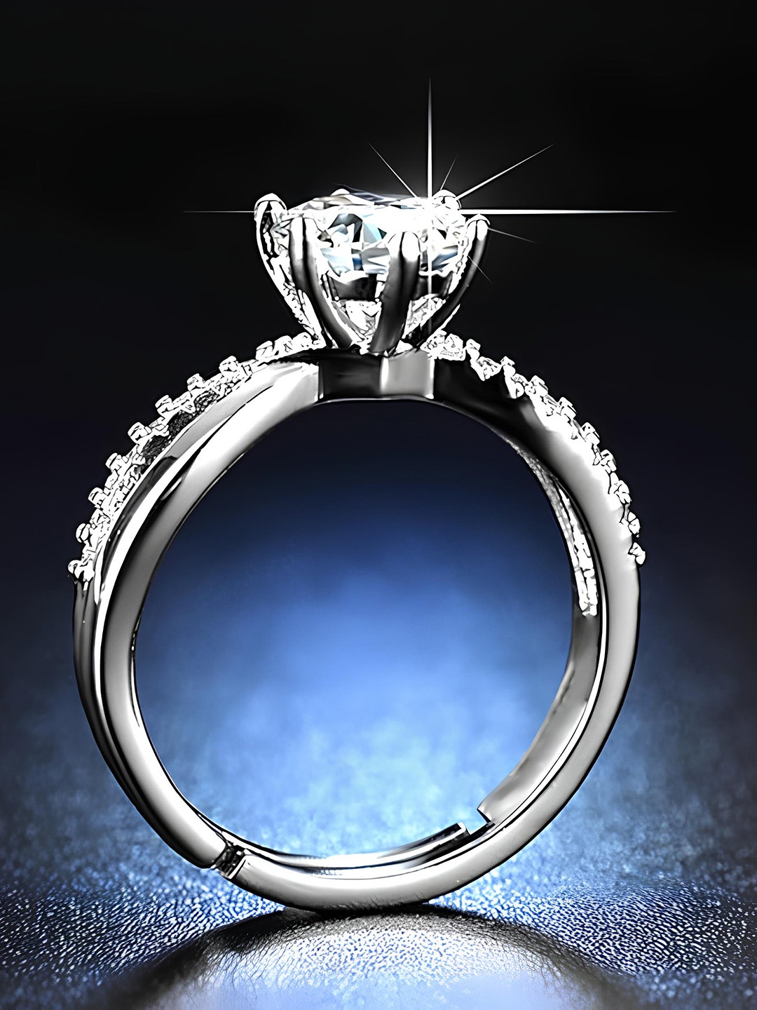 KARISHMA KREATIONS Set Of 2 Silver-Plated Cubic Zirconia Studded Adjustable Finger Ring
KARISHMA KREATIONS Set Of 2 Silver-Plated Cubic Zirconia Studded Adjustable Finger Ring