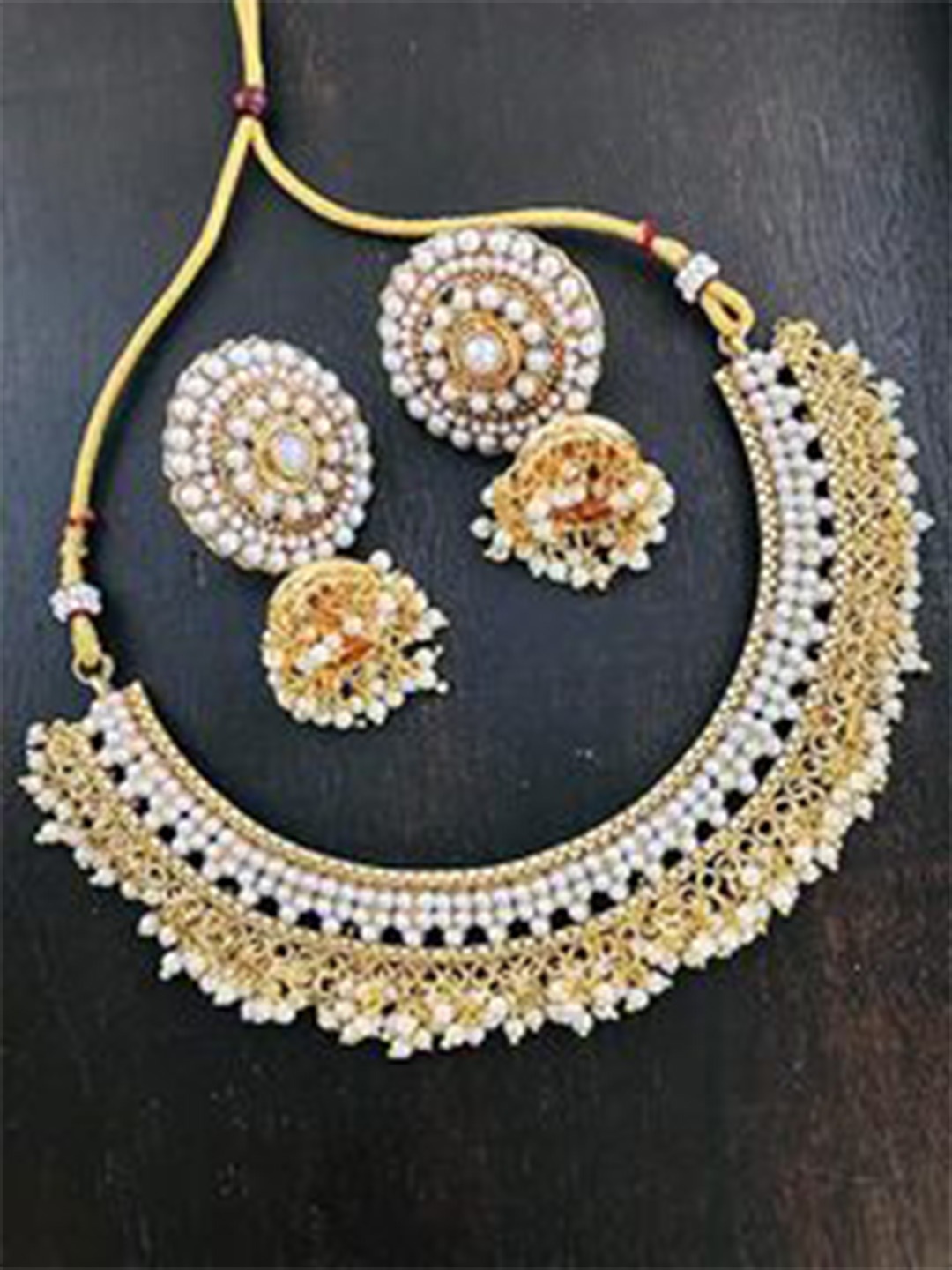 The Opal Factory Gold-Plated Stones & Beads Necklace & Earrings