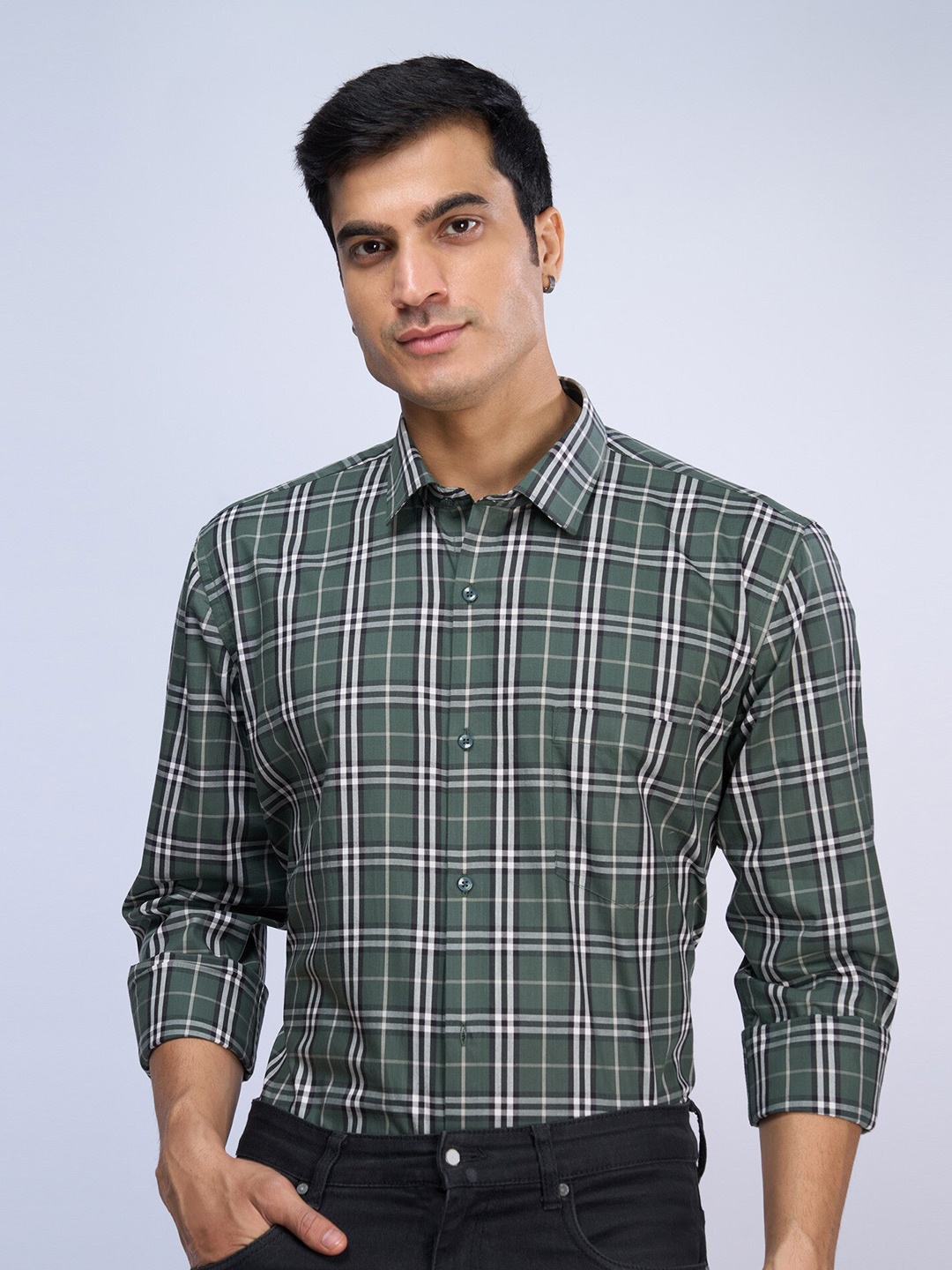 MARK & ALBERT India Slim Cotton Slim Fit Tartan Checks Opaque Checked Casual Shirt, Sea green
MARK & ALBERT India Slim Cotton Slim Fit Tartan Checks Opaque Checked Casual Shirt, Sea green