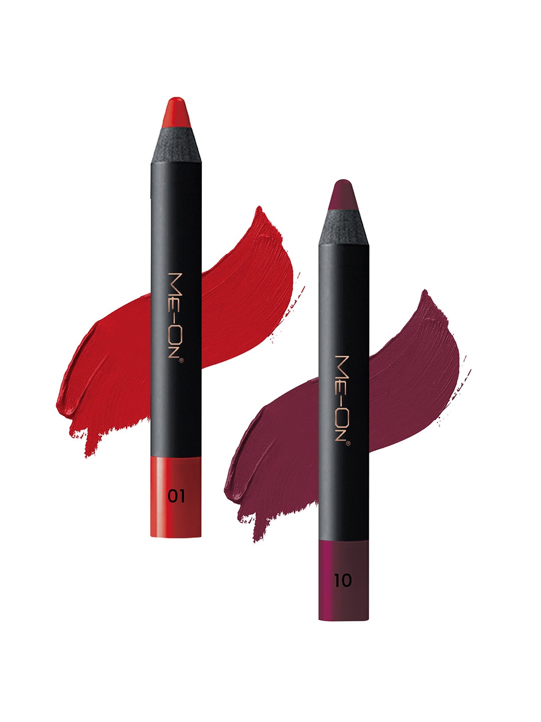 ME-ON Photoface Set Of 2 Non Transfer Lip Crayon Lipstick 3.6g Each - Shades 01 & 10, Red
ME-ON Photoface Set Of 2 Non Transfer Lip Crayon Lipstick 3.6g Each - Shades 01 & 10, Red