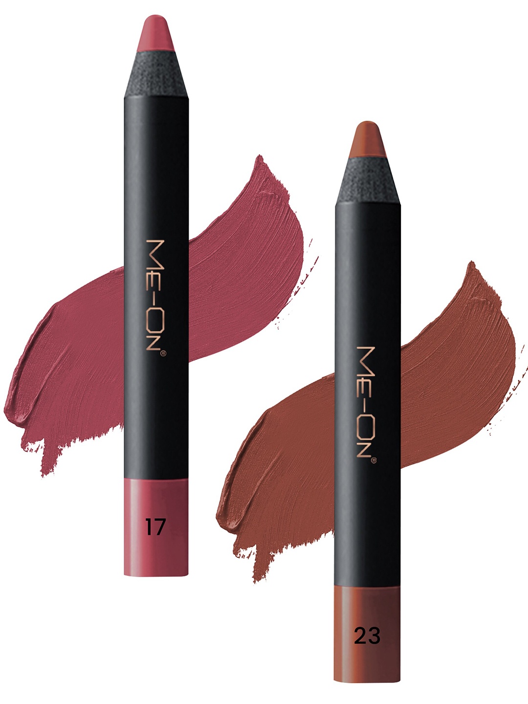 ME-ON Photoface Set Of 2 Non Transfer Lip Crayon Lipstick - 3.6g Each - Shade 17-Shade 23, Purple
ME-ON Photoface Set Of 2 Non Transfer Lip Crayon Lipstick - 3.6g Each - Shade 17-Shade 23, Purple