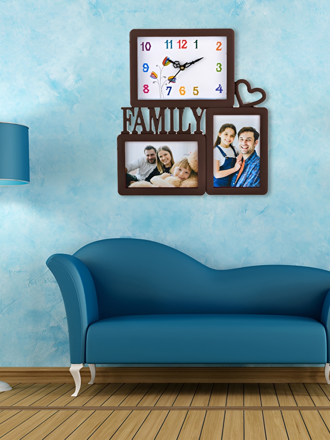 Attractionz Brown & White Rectangle Shaped Contemporary Wall Clock