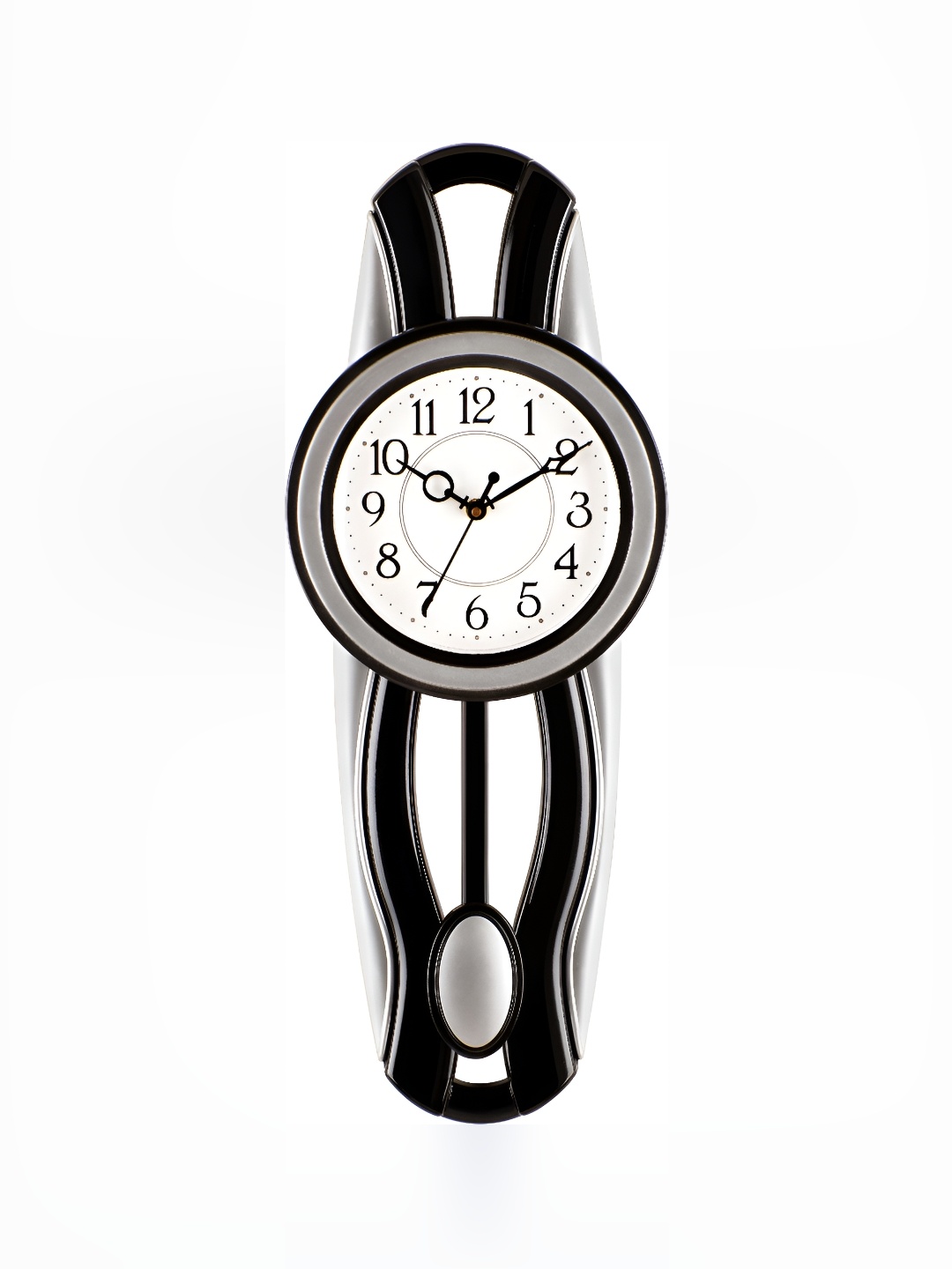 Attractionz Silver-Toned & Black Round Shaped Traditional Pendulum Analogue Wall Clock
Attractionz Silver-Toned & Black Round Shaped Traditional Pendulum Analogue Wall Clock