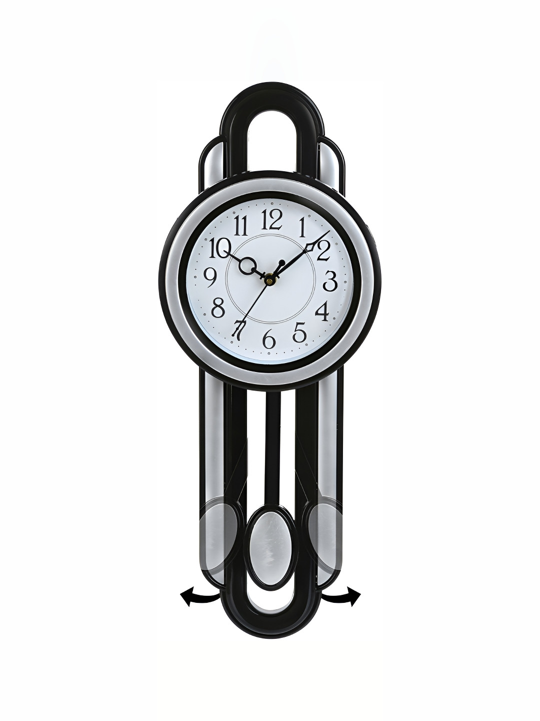 Attractionz Silver-Toned & Black Textured Round Analogue Pendulum Contemporary Wall Clock
Attractionz Silver-Toned & Black Textured Round Analogue Pendulum Contemporary Wall Clock