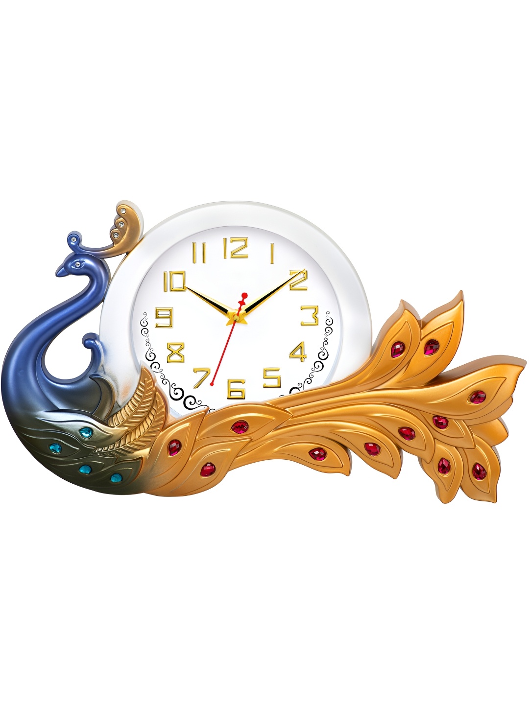 Attractionz Blue & White Round Textured Contemporary Wall Clock