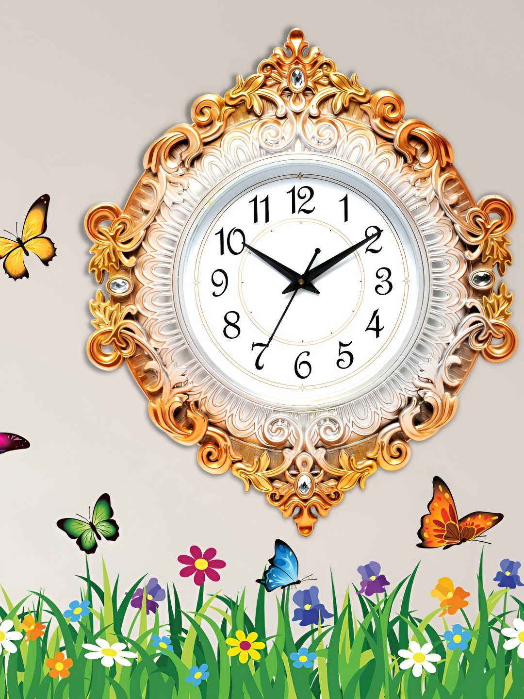 Attractionz Silver Toned & White Round Shaped Textured Traditional Analogue Wall Clock
Attractionz Silver Toned & White Round Shaped Textured Traditional Analogue Wall Clock