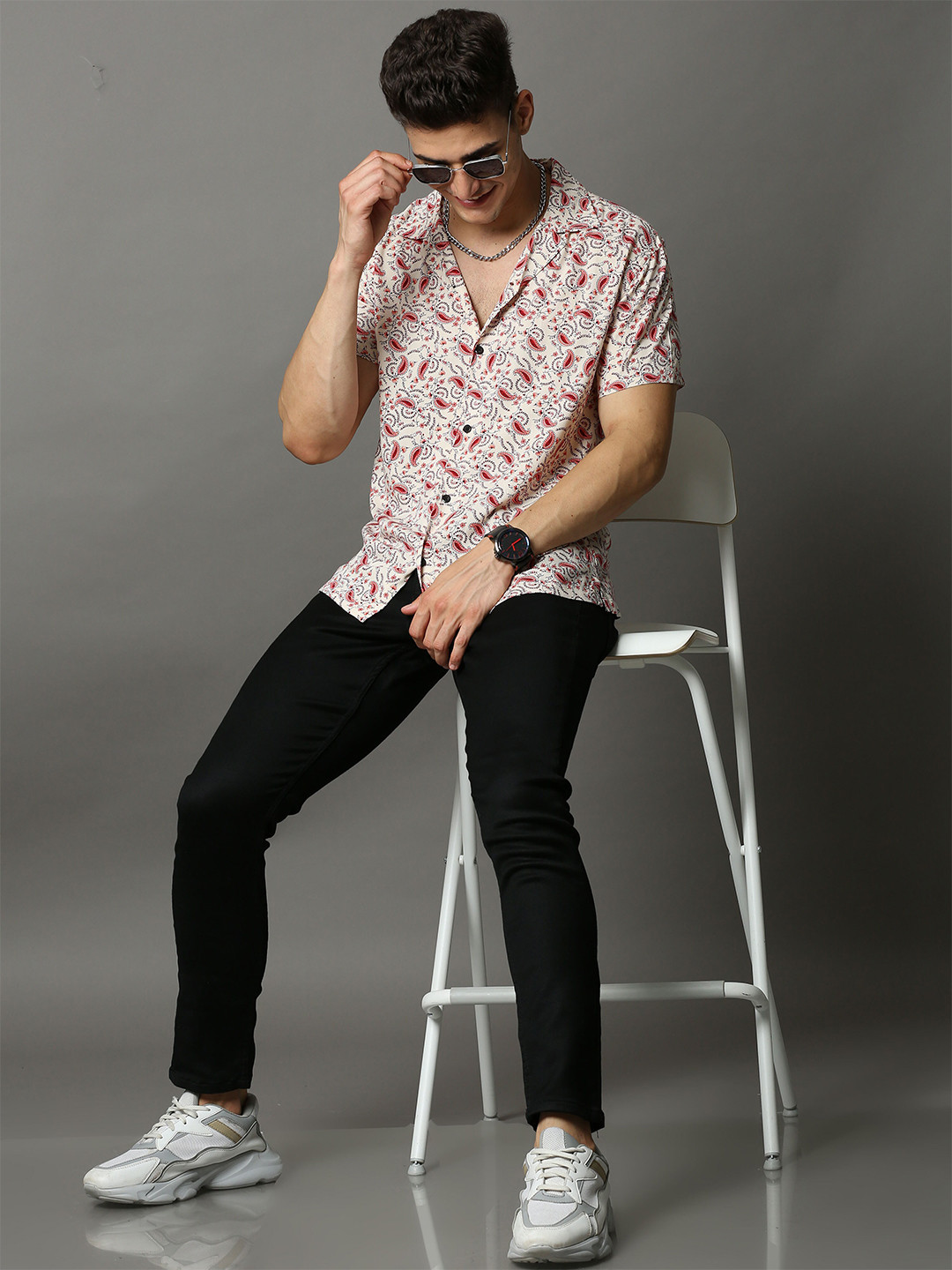 Skewdeck Comfort Floral Printed Cotton Shirt, Red 
Skewdeck Comfort Floral Printed Cotton Shirt, Red