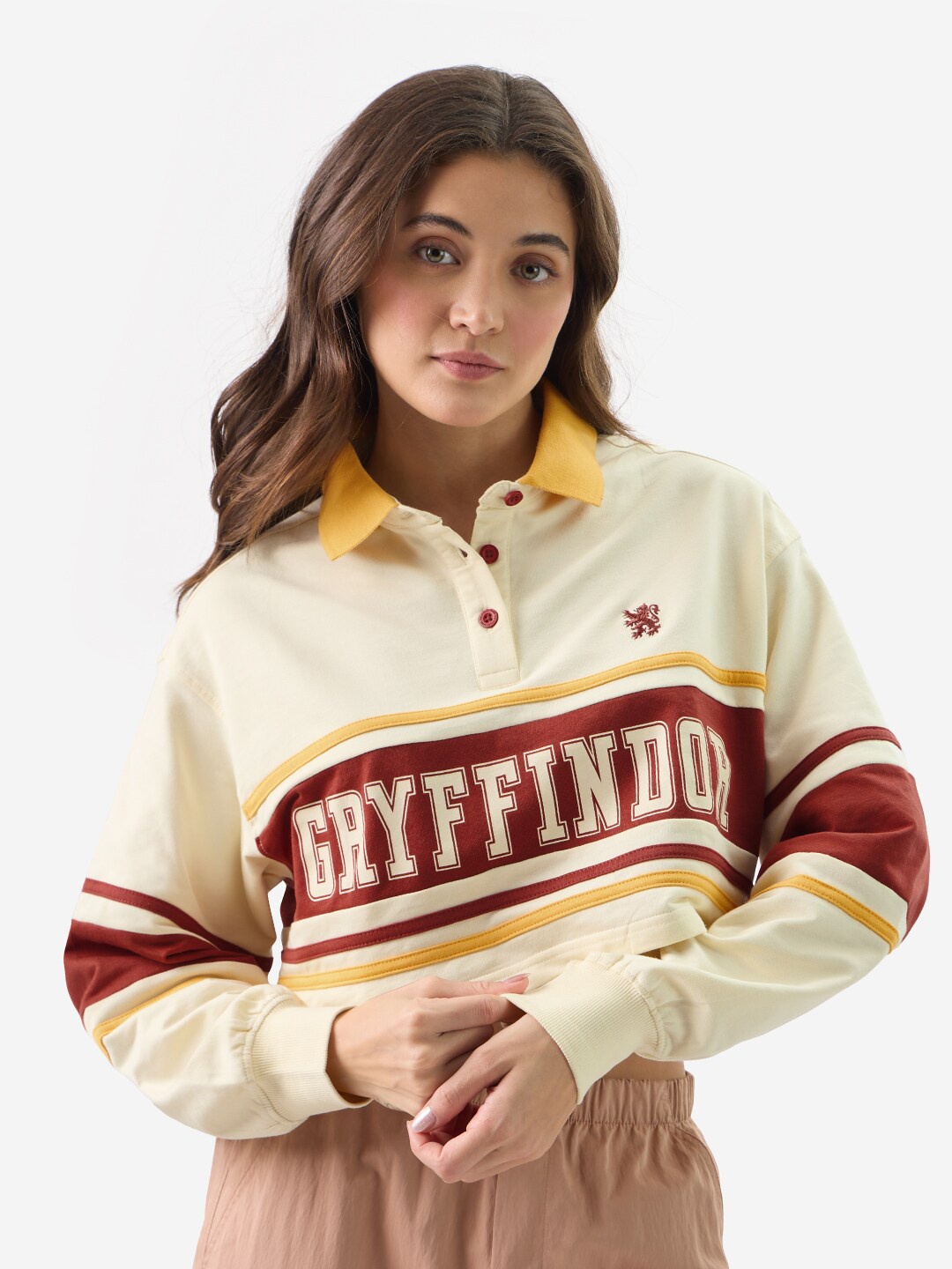 The Souled Store Off White Typography Printed Polo Collar Pure Cotton Oversized T-shirt
The Souled Store Off White Typography Printed Polo Collar Pure Cotton Oversized T-shirt