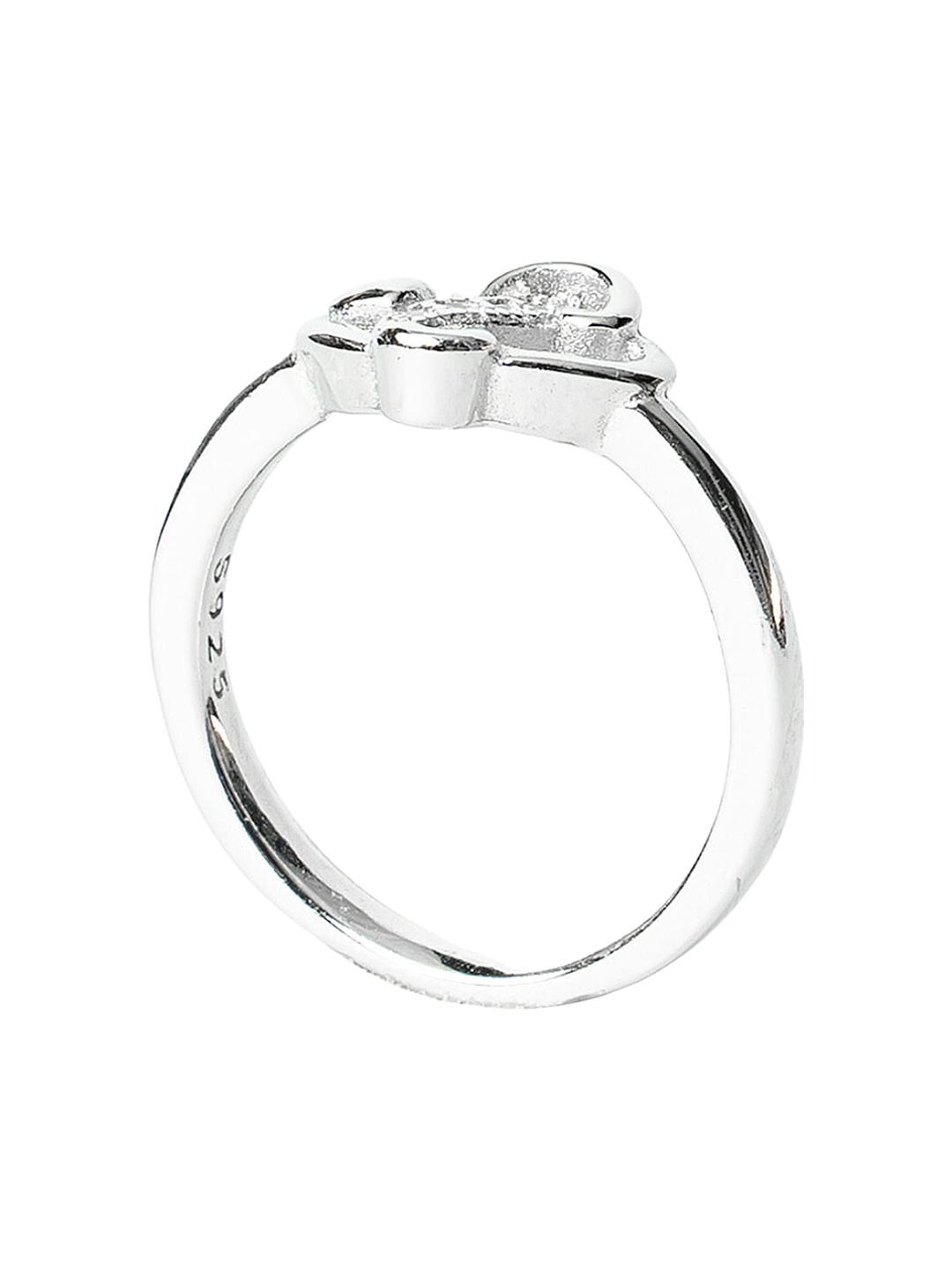 925 SILLER Sterling Silver Rhodium-Plated Cubic Zirconia-Studded Adjustable Finger Ring
925 SILLER Sterling Silver Rhodium-Plated Cubic Zirconia-Studded Adjustable Finger Ring
