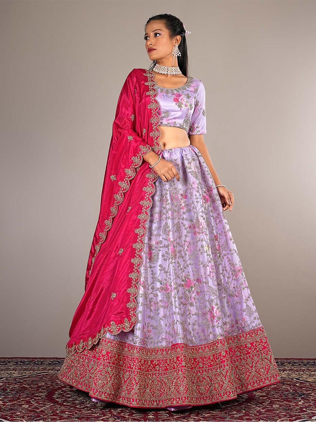 HALFSAREE STUDIO Embroidered Net Semi-Stitched Lehenga & Unstitched Blouse With Dupatta, Purple
HALFSAREE STUDIO Embroidered Net Semi-Stitched Lehenga & Unstitched Blouse With Dupatta, Purple