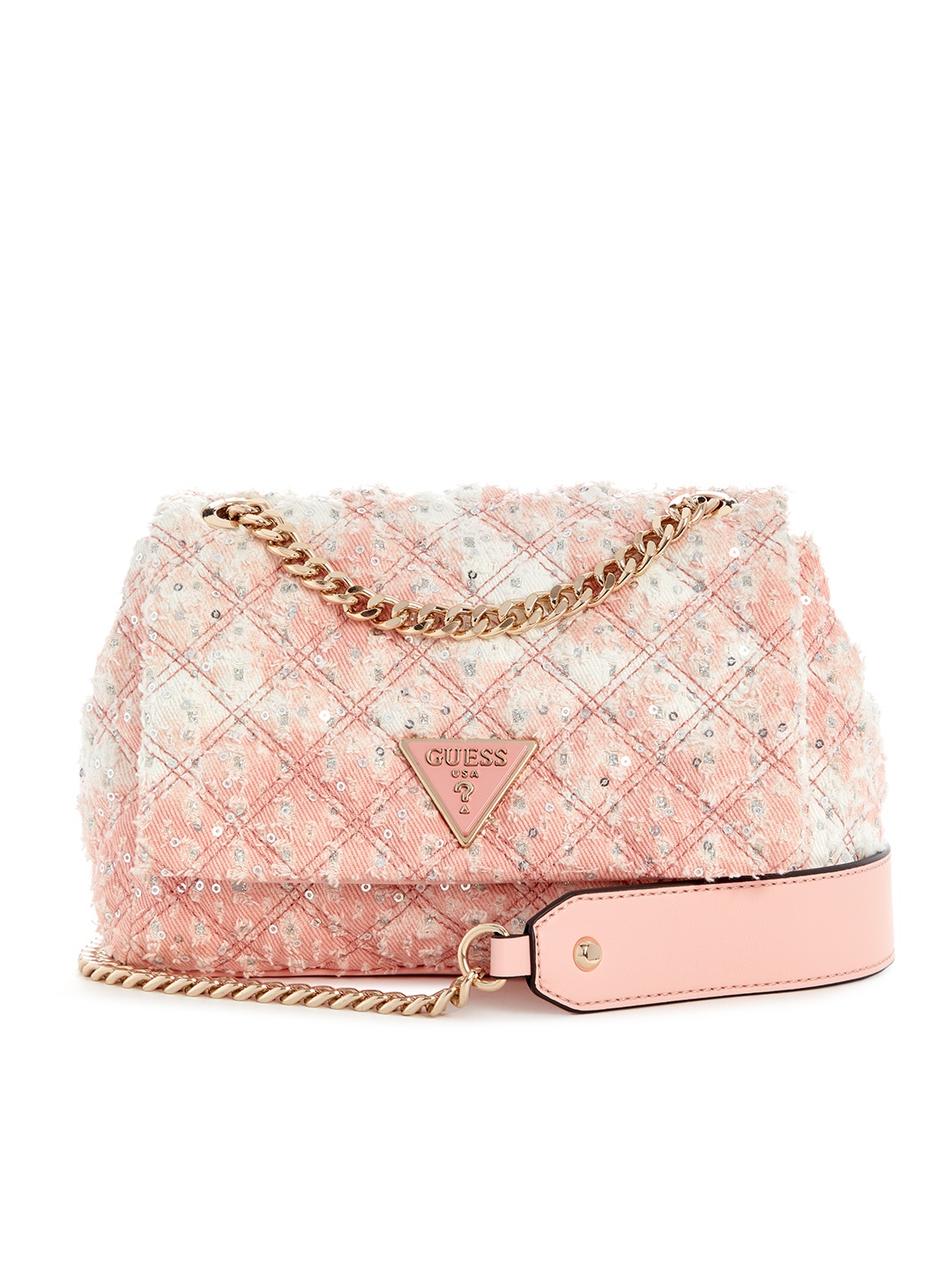 GUESS Ombre Dyed & Sequinned Embellished Structured Shoulder Bag with Quilted Detail, Pink
GUESS Ombre Dyed & Sequinned Embellished Structured Shoulder Bag with Quilted Detail, Pink