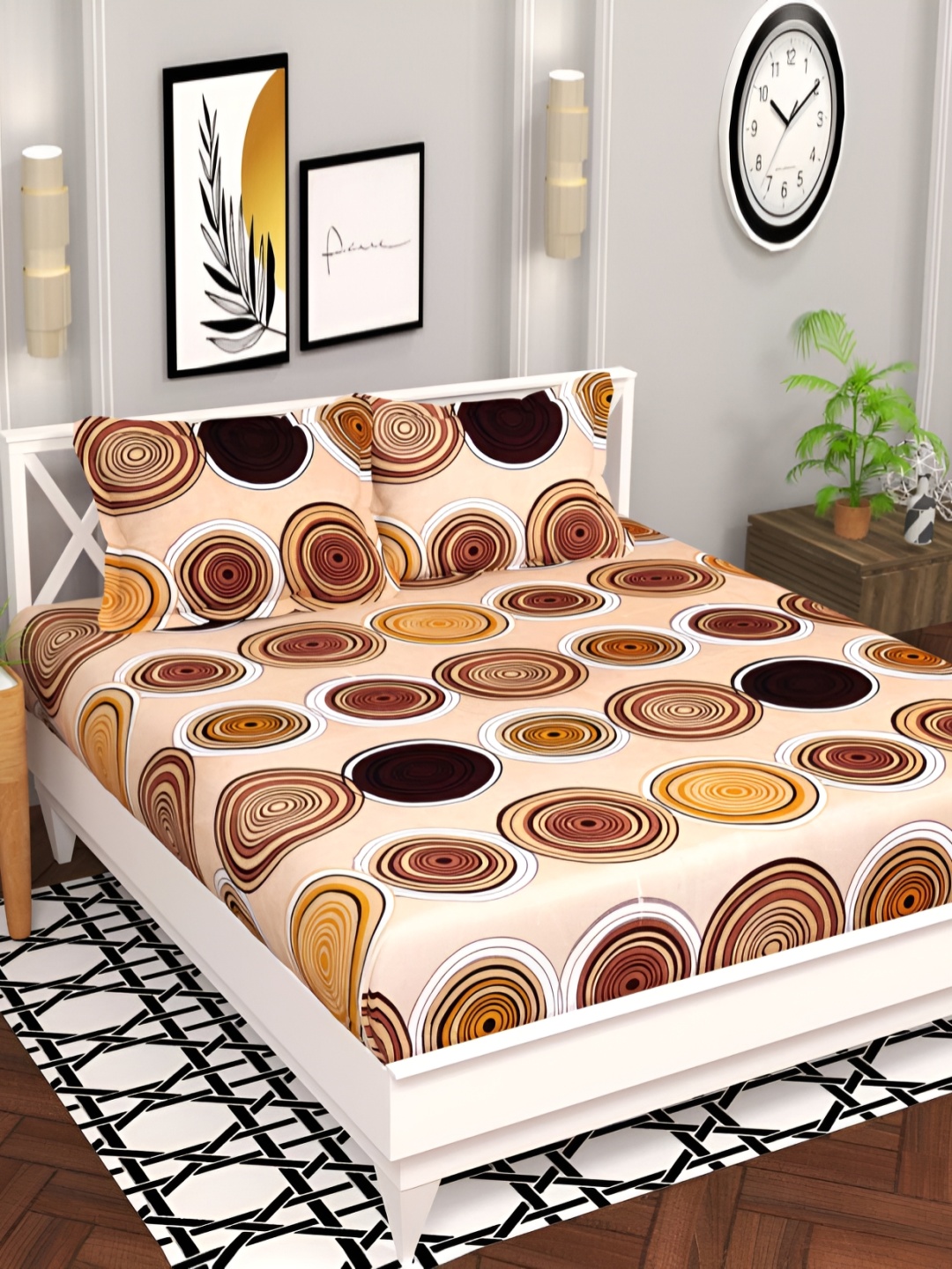 bsb home Beige & Yellow Abstract Microfiber 120 TC Queen Bedsheet with 2 Pillow Covers
bsb home Beige & Yellow Abstract Microfiber 120 TC Queen Bedsheet with 2 Pillow Covers