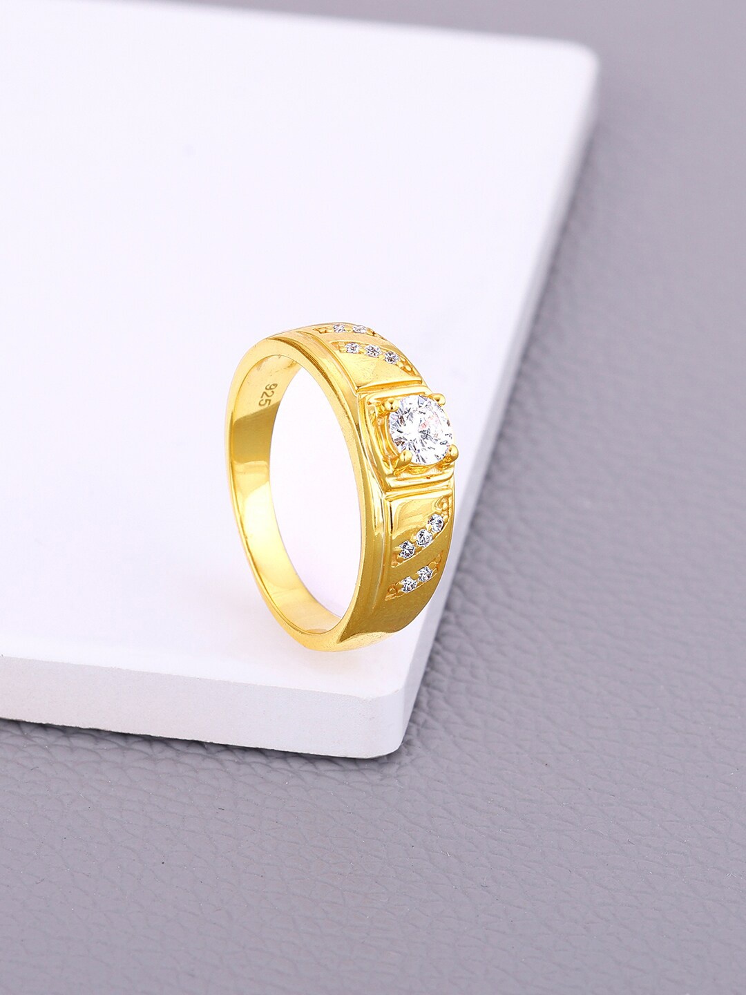 GIVA Men 925 Sterling Silver Gold-Plated Cubic Zirconia Studded Adjustable Finger Ring
GIVA Men 925 Sterling Silver Gold-Plated Cubic Zirconia Studded Adjustable Finger Ring