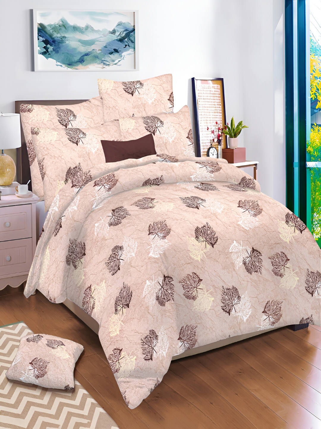 borato Cream-Coloured & White Floral 144 TC King Cotton Bedsheet with 2 Pillow Covers
borato Cream-Coloured & White Floral 144 TC King Cotton Bedsheet with 2 Pillow Covers