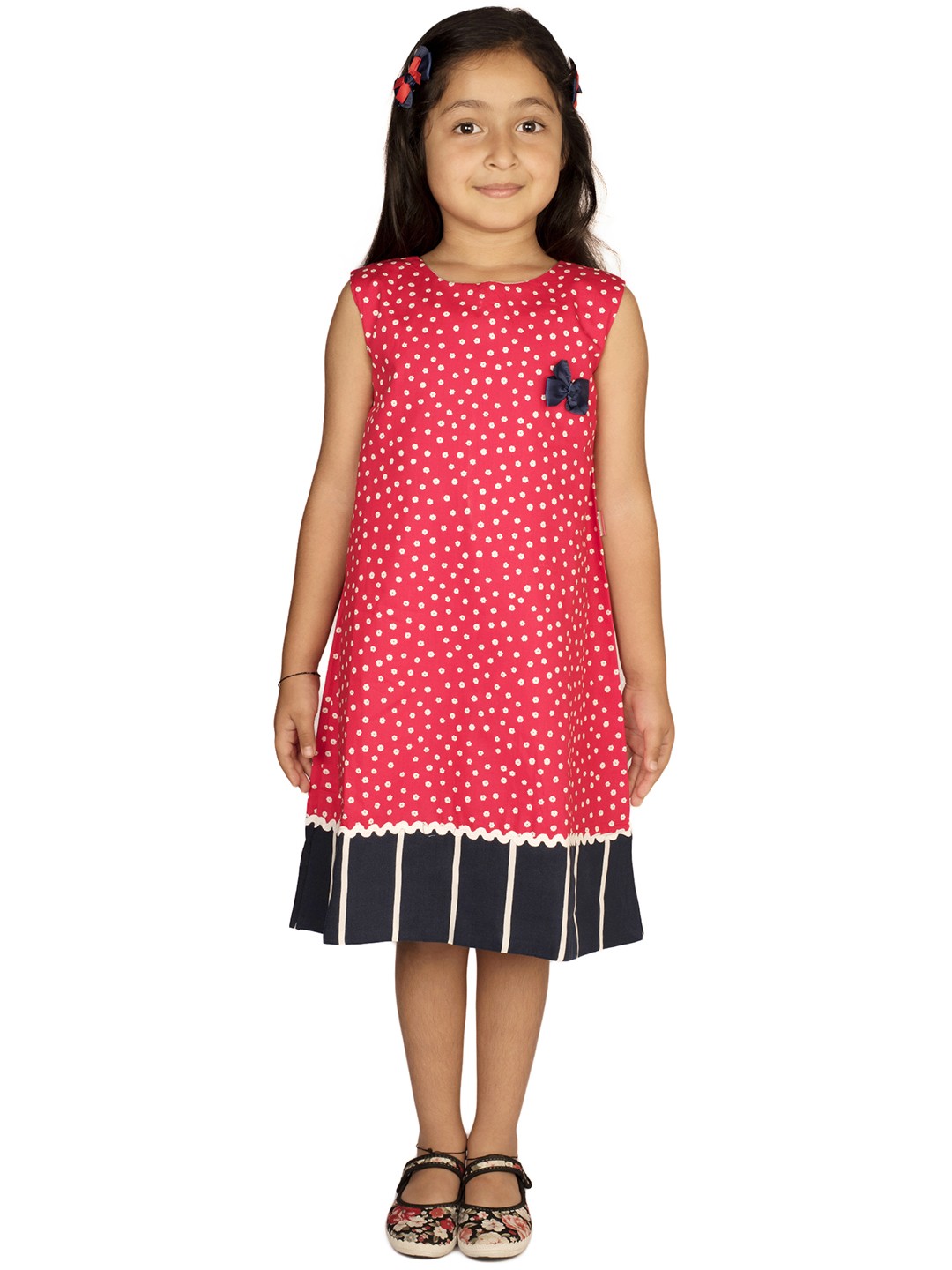 RIBBON CANDY Kid Girls Floral Printed Bow Cotton A-Line Dress with Tic Tac Hair Pin, Red
RIBBON CANDY Kid Girls Floral Printed Bow Cotton A-Line Dress with Tic Tac Hair Pin, Red