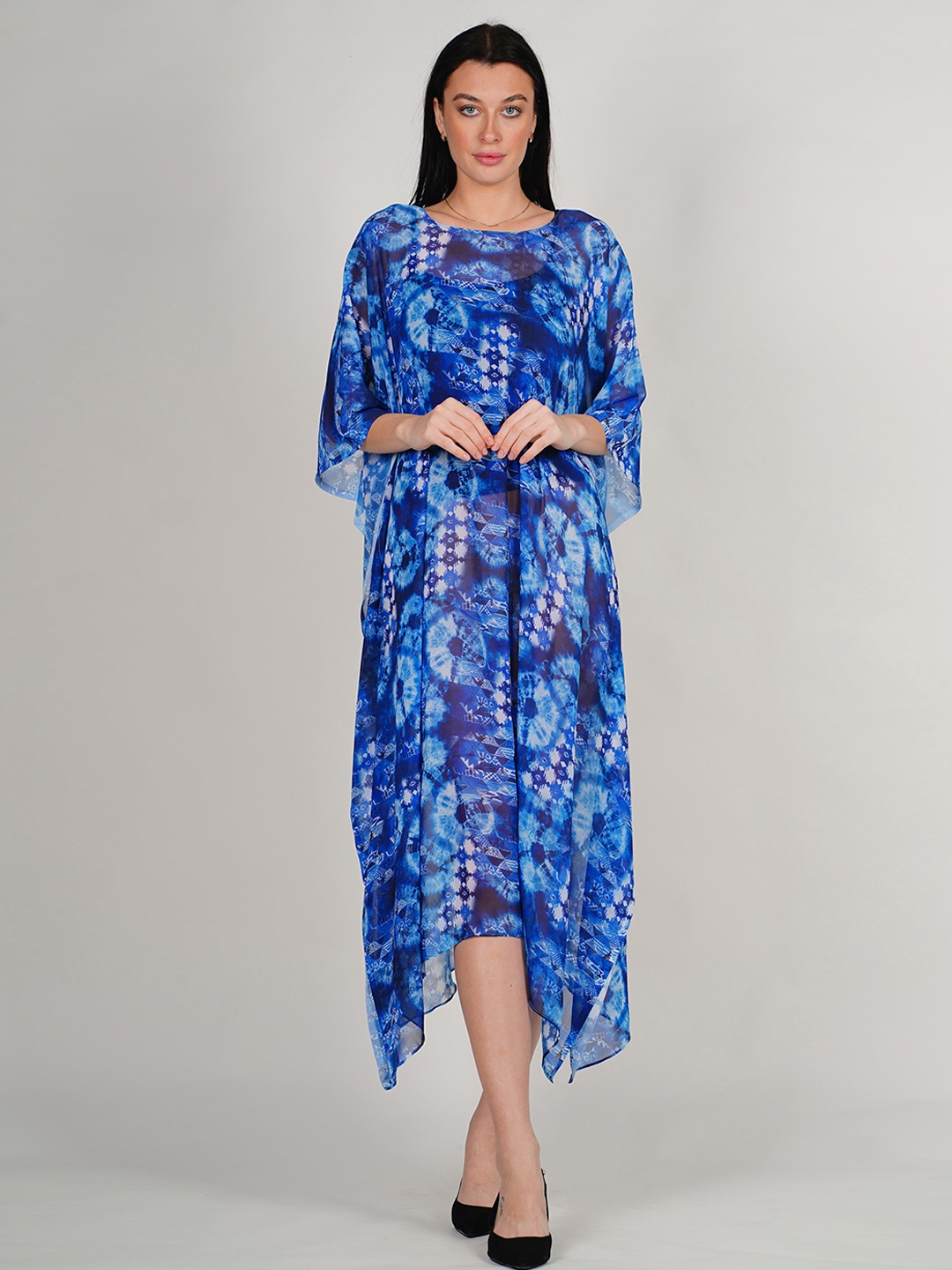 Rajoria Instyle Abstract Printed Kimono Sleeves Georgette Kaftan Midi Dress, Blue
Rajoria Instyle Abstract Printed Kimono Sleeves Georgette Kaftan Midi Dress, Blue
