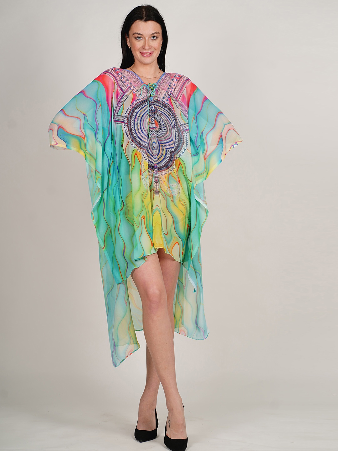 Rajoria Instyle Abstract Printed Kimono Sleeves Georgette Kaftan Swimwear Cover Up Dress, Green
Rajoria Instyle Abstract Printed Kimono Sleeves Georgette Kaftan Swimwear Cover Up Dress, Green