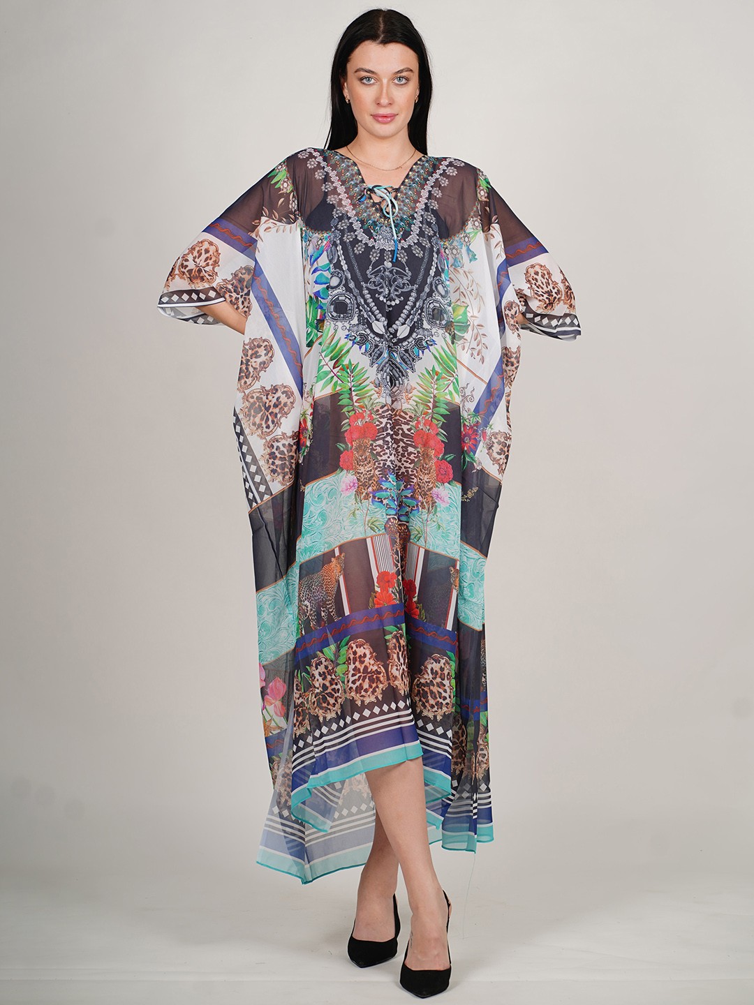 Rajoria Instyle Floral Printed Kimono Sleeves Georgette Kaftan Swimwear Cover Up Dress, Brown
Rajoria Instyle Floral Printed Kimono Sleeves Georgette Kaftan Swimwear Cover Up Dress, Brown