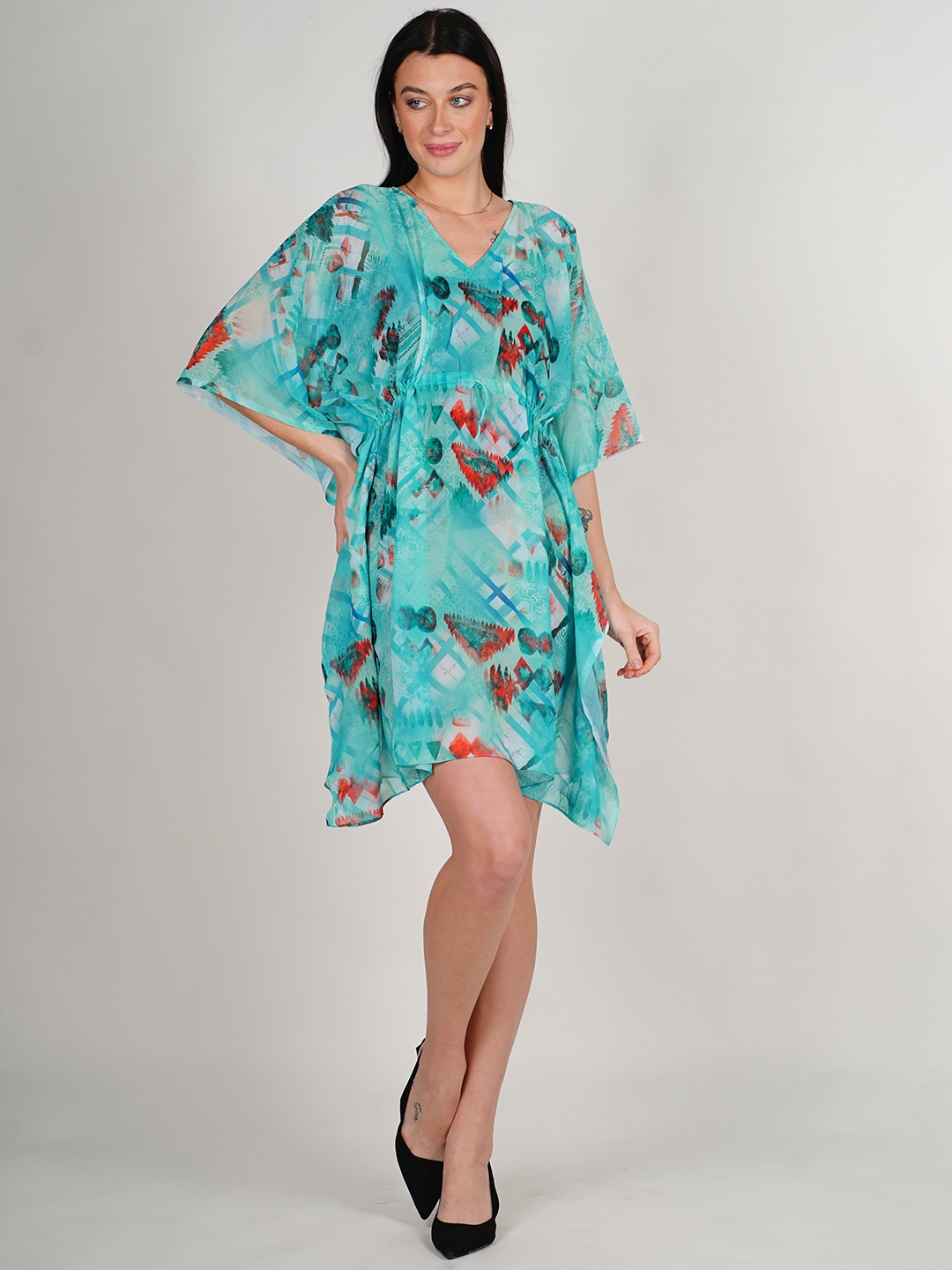 Rajoria Instyle Geometric Printed Extended Sleeves Georgette Kaftan Dress, Blue
Rajoria Instyle Geometric Printed Extended Sleeves Georgette Kaftan Dress, Blue