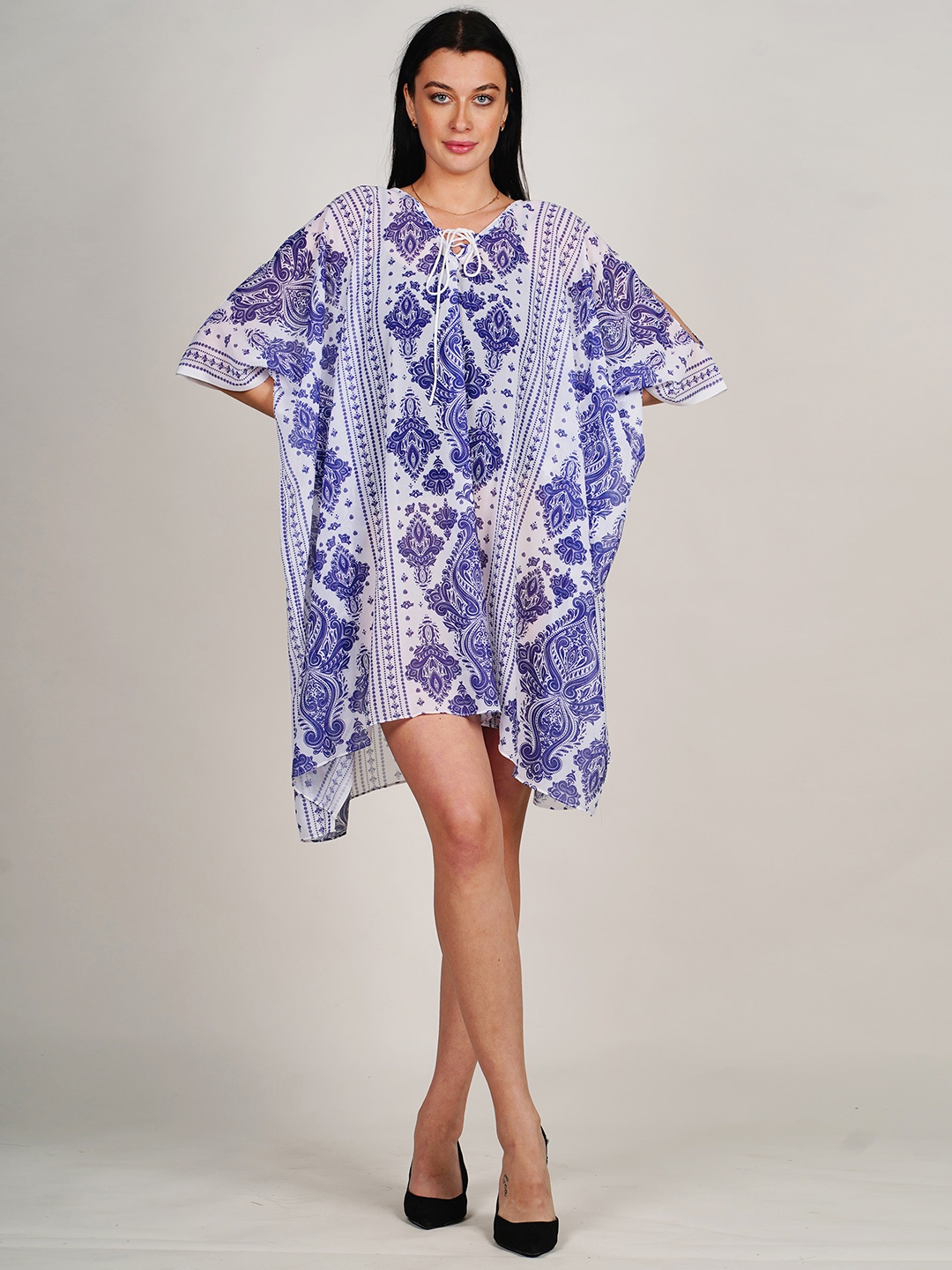 Rajoria Instyle Ethnic Motifs Printed Kimono Sleeves Kaftan Swimwear Cover Up Dress, White
Rajoria Instyle Ethnic Motifs Printed Kimono Sleeves Kaftan Swimwear Cover Up Dress, White