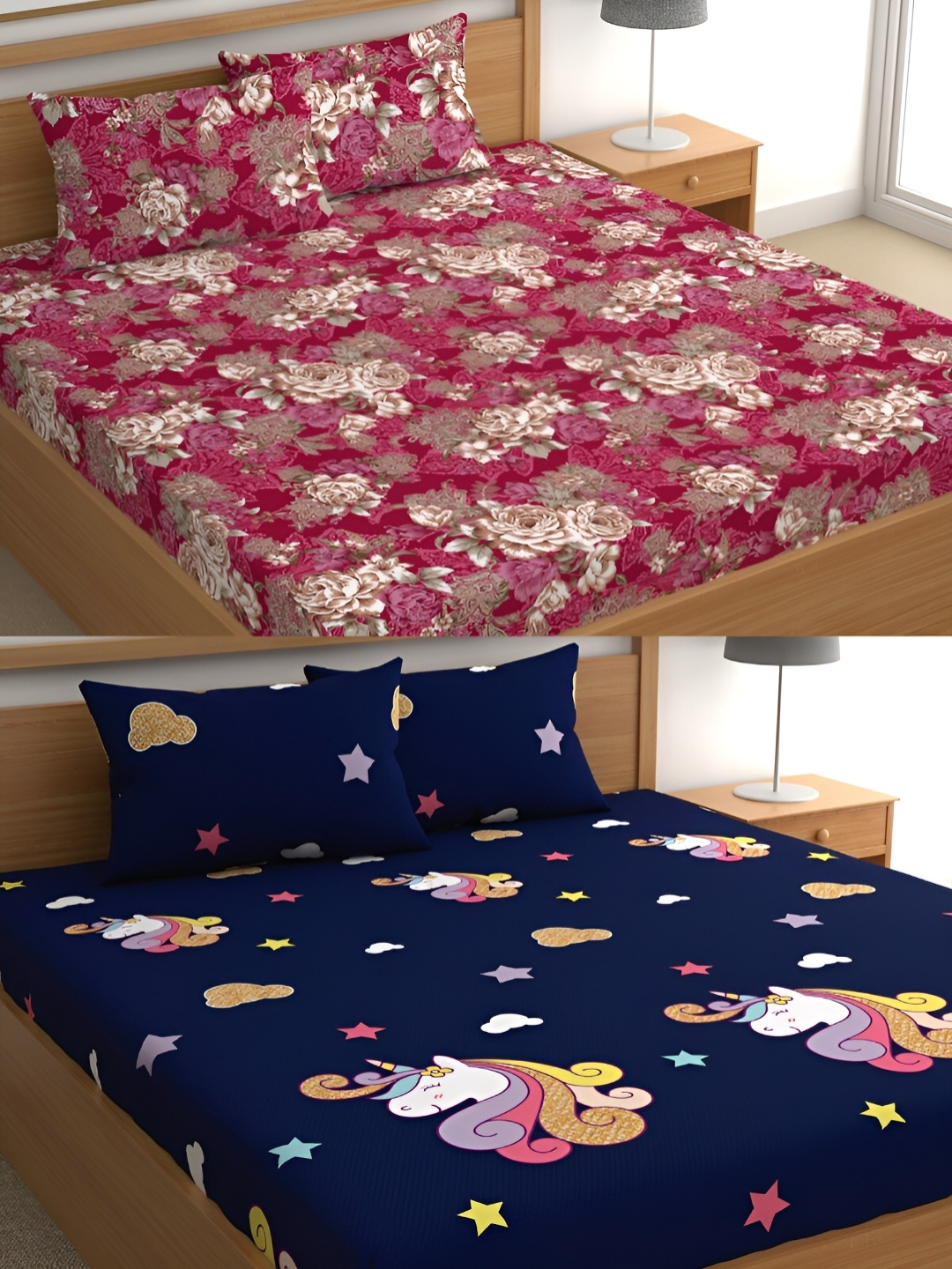CG HOMES Red & Blue Cartoon Characters Cotton 160 TC 2 Queen Bedsheet with 4 Pillow Covers
CG HOMES Red & Blue Cartoon Characters Cotton 160 TC 2 Queen Bedsheet with 4 Pillow Covers