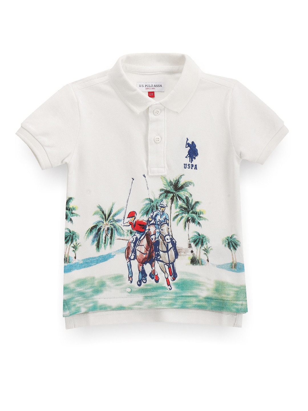 U.S. Polo Assn. Kids Boys Floral Printed Polo Collar Tropical Pure Cotton T-shirt, White
U.S. Polo Assn. Kids Boys Floral Printed Polo Collar Tropical Pure Cotton T-shirt, White