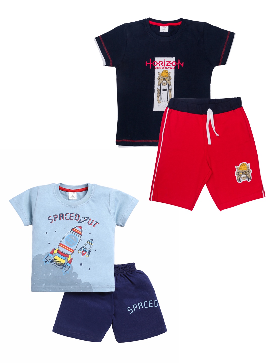 Todd N Teen Infants Boys Pack Of 2 Graphic Printed Pure Cotton T-shirt With Shorts, Blue
Todd N Teen Infants Boys Pack Of 2 Graphic Printed Pure Cotton T-shirt With Shorts, Blue