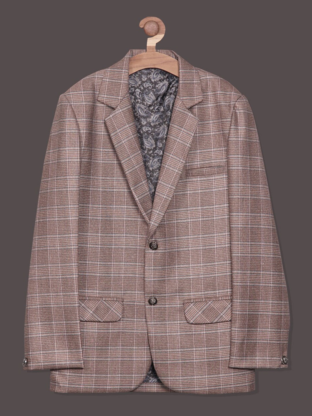 RIKIDOOS Boys Checked Tailored Fit Single Breasted Light Weight Cotton Blazer, Coffee brown
RIKIDOOS Boys Checked Tailored Fit Single Breasted Light Weight Cotton Blazer, Coffee brown