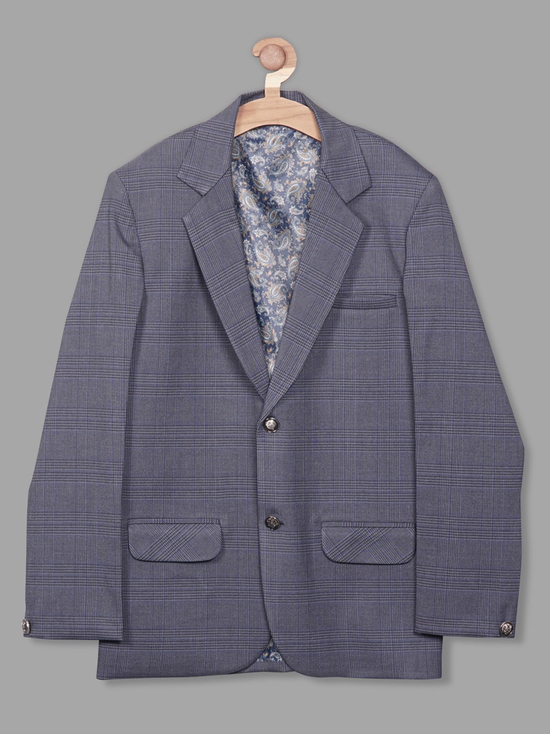 RIKIDOOS Boys Checked Cotton Notched Lapel Single-Breasted Tailored-Fit Casual Blazer, Navy blue
RIKIDOOS Boys Checked Cotton Notched Lapel Single-Breasted Tailored-Fit Casual Blazer, Navy blue